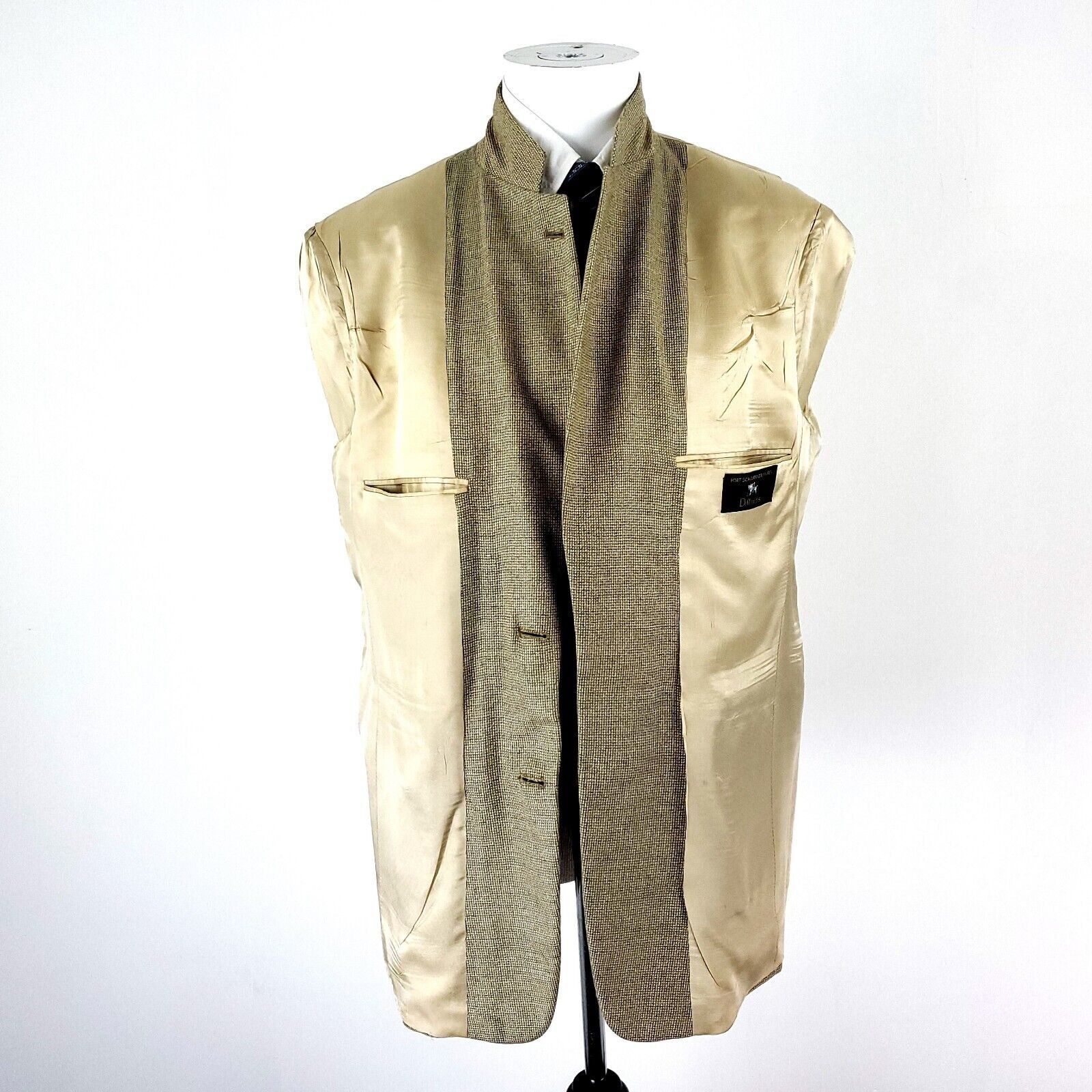 Hart Schaffner Marx Hart Schaffner Marx Wool 2 Button Sport Coat 42R Tan Check B Size 42R - 9 Thumbnail