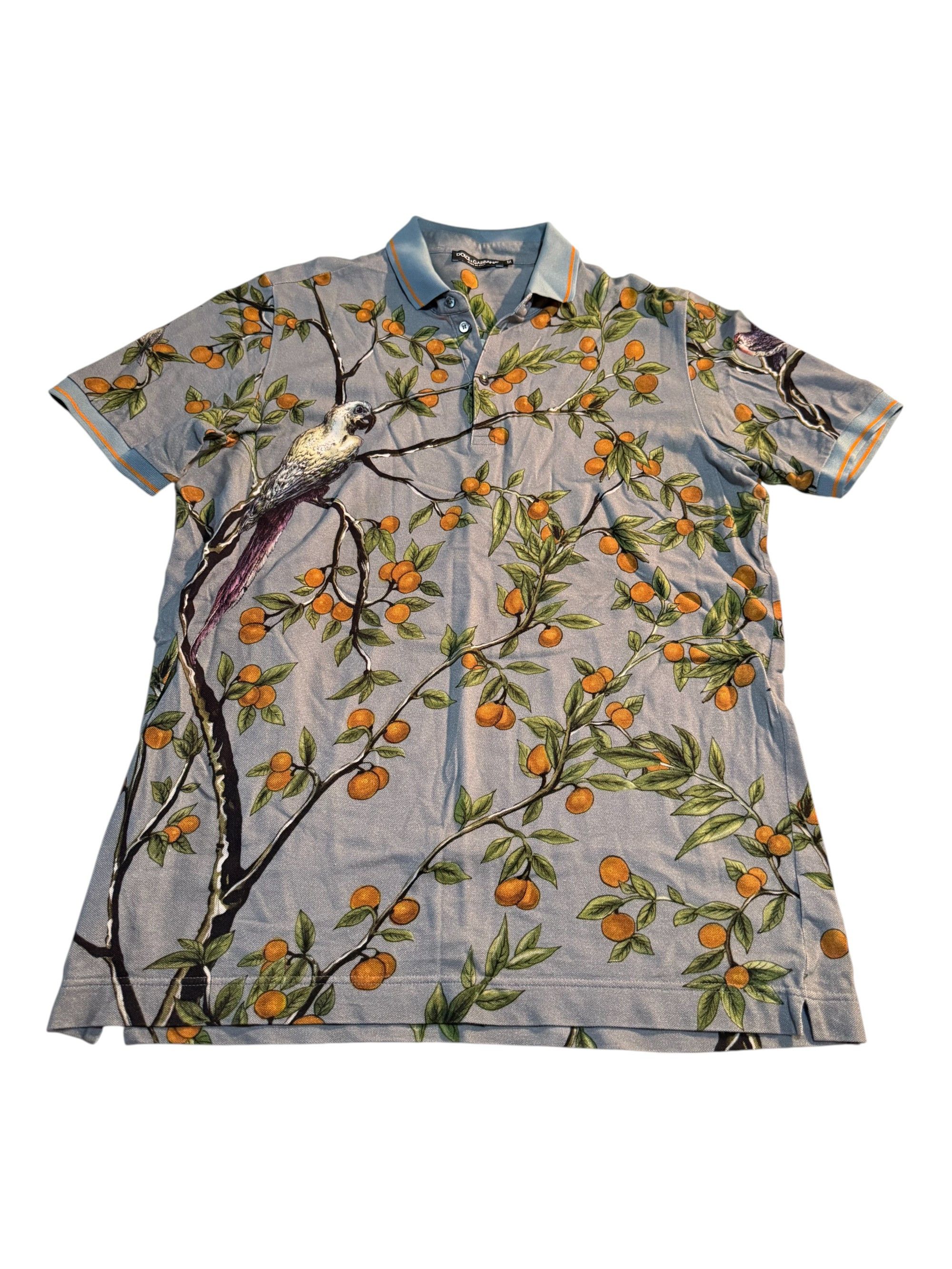 Dolce & Gabbana Dolce & Gabbana Parrot & Oranges Print Tropical Polo Shirt Size US L / EU 52-54 / 3 - 1 Thumbnail