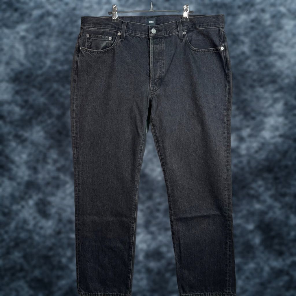 Edwin Edwin Womens 33 Black Jeans Straight Leg Denim Cotton 5-Pocket Modern Fit Womens Jeans Size 24" / US 00 / IT 34 - 1 Thumbnail