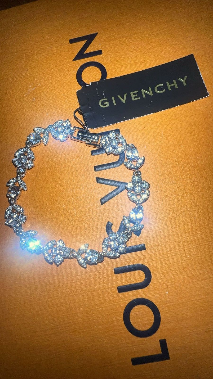 image of Givenchy Crystal Flex Bracelet in White, Men's