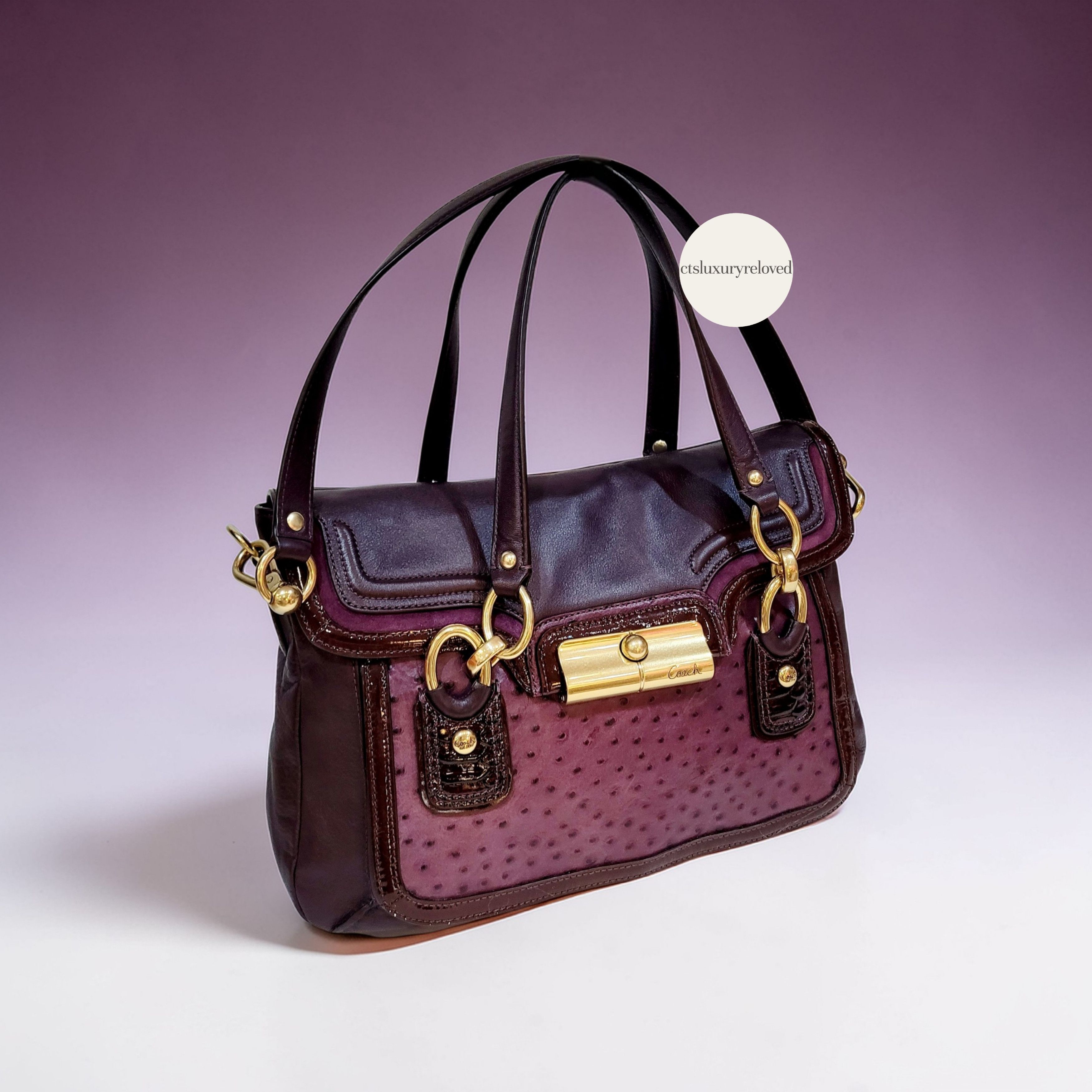 Coach Coach Kristin Spectator Ostrich Embossed Leather Satchel Size ONE SIZE - 3 Thumbnail