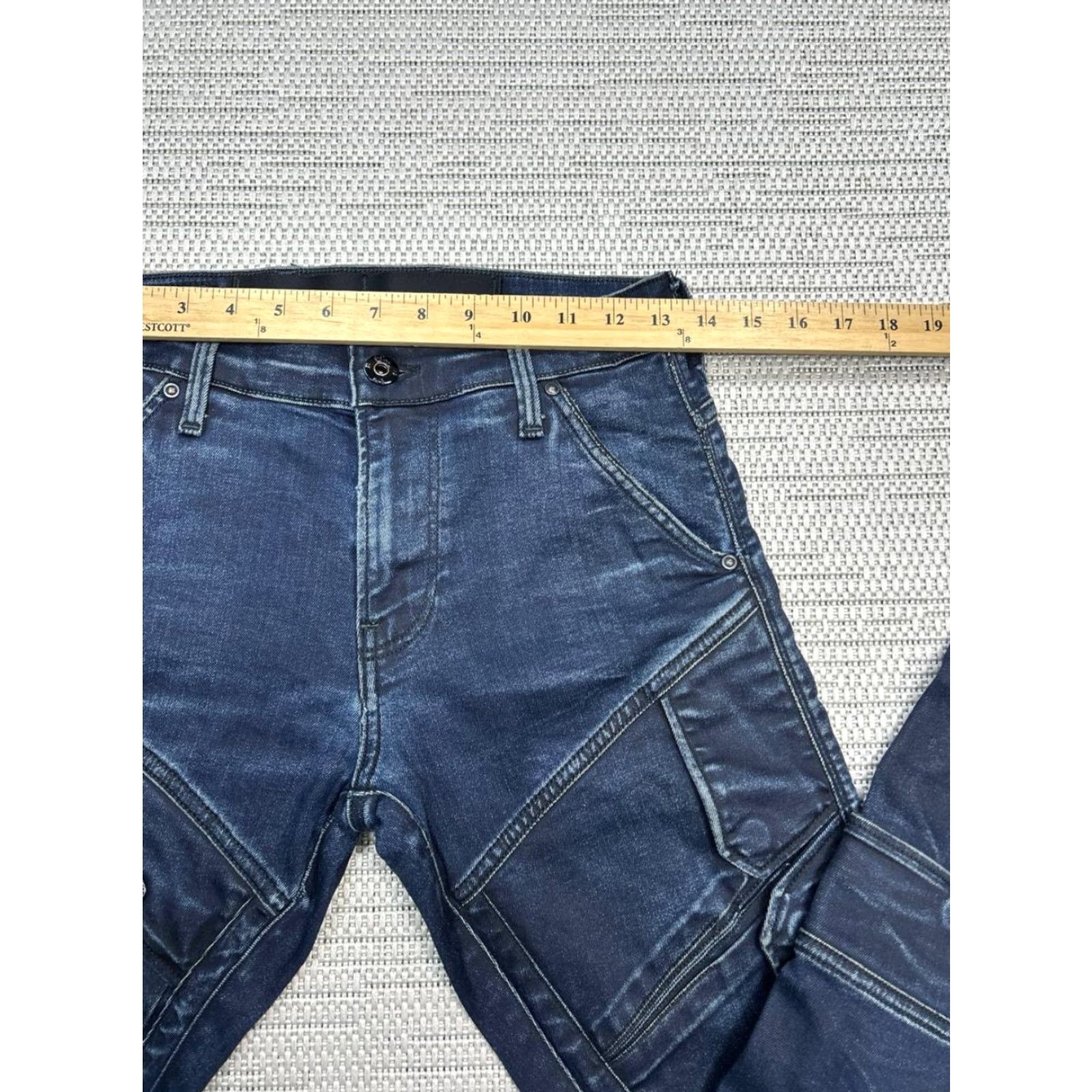 G-Star G Star Raw Jeans Mens 32 Blue Denim Cotton Spandex 5-Pocket Regular Fit Mid Rise 28x32 Skinny 3D Airblaze 3D Vintage No Jeans Size US 32 / EU 48 - 6 Thumbnail