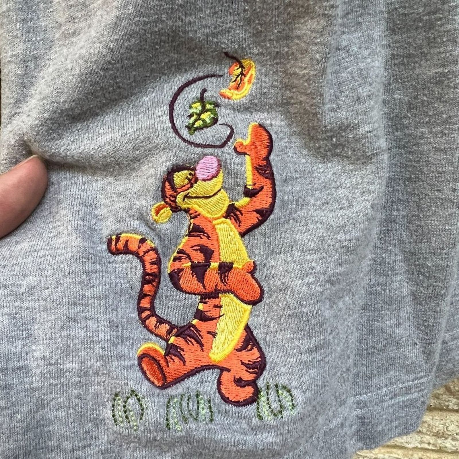 Disney Vintage Y2K Tigger 1/4 Zip Lightweight Grey Sweatshirt Size M / US 6-8 / IT 42-44 - 3 Thumbnail