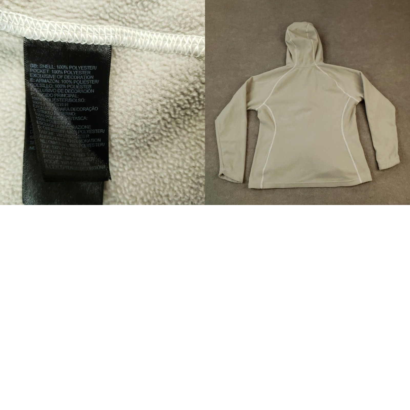 The North Face VINTAGE The North Face Fleece Hoodie Jacket Womens Large Beige Full Zip Mock Neck Casual Size L / US 10 / IT 46 - 8 Thumbnail