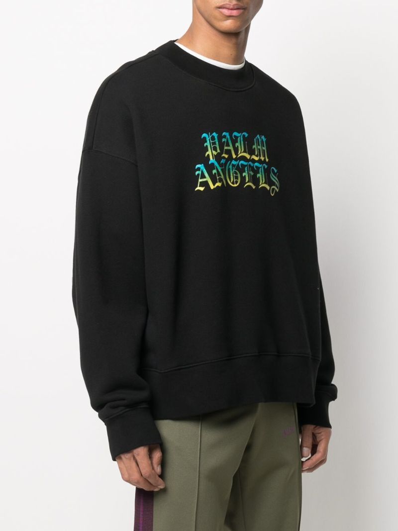 Palm Angels Black Hue Gothic Logo Sweatshirt Size US XS / EU 42 / 0 - 2 Thumbnail
