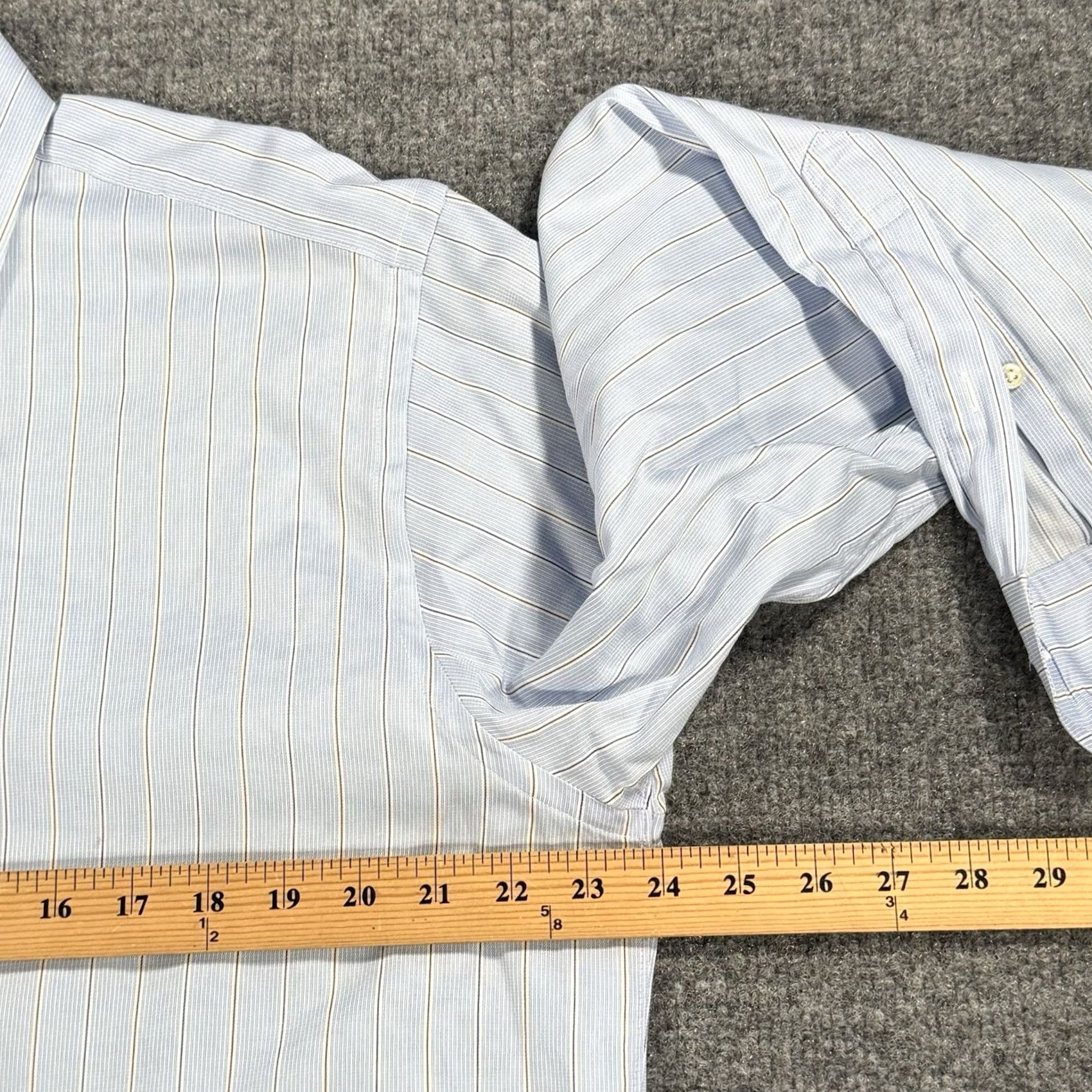 Brooks Brothers VINTAGE Brooks Brothers Shirt Mens 16 33 Blue Striped Long Sleeve Pocket USA Italy Regular Size US L / EU 52-54 / 3 - 5 Thumbnail