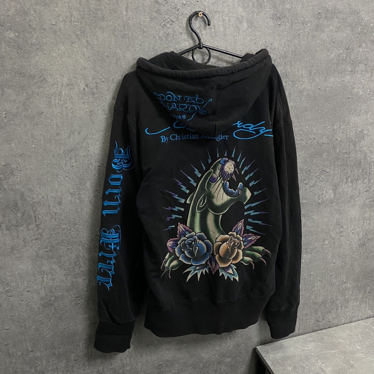 Ed Hardy Vintage Ed Hardy Zip Hoodie All Print By Christian Audigier Size US L / EU 52-54 / 3 - 10 Thumbnail