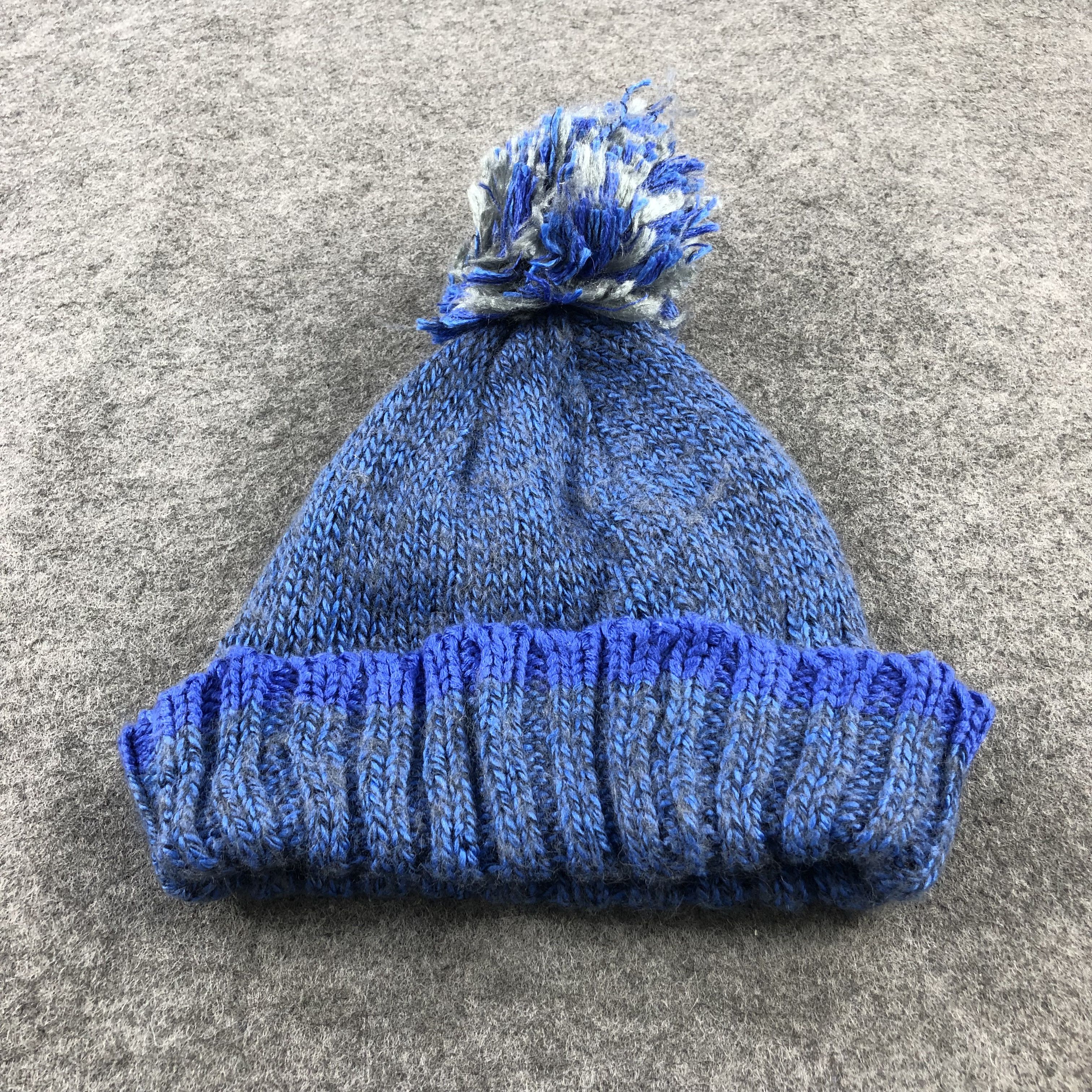 Vintage Unknown Blue Bobble Beanie Snowcap Snow Hat B408 Size ONE SIZE - 3 Thumbnail