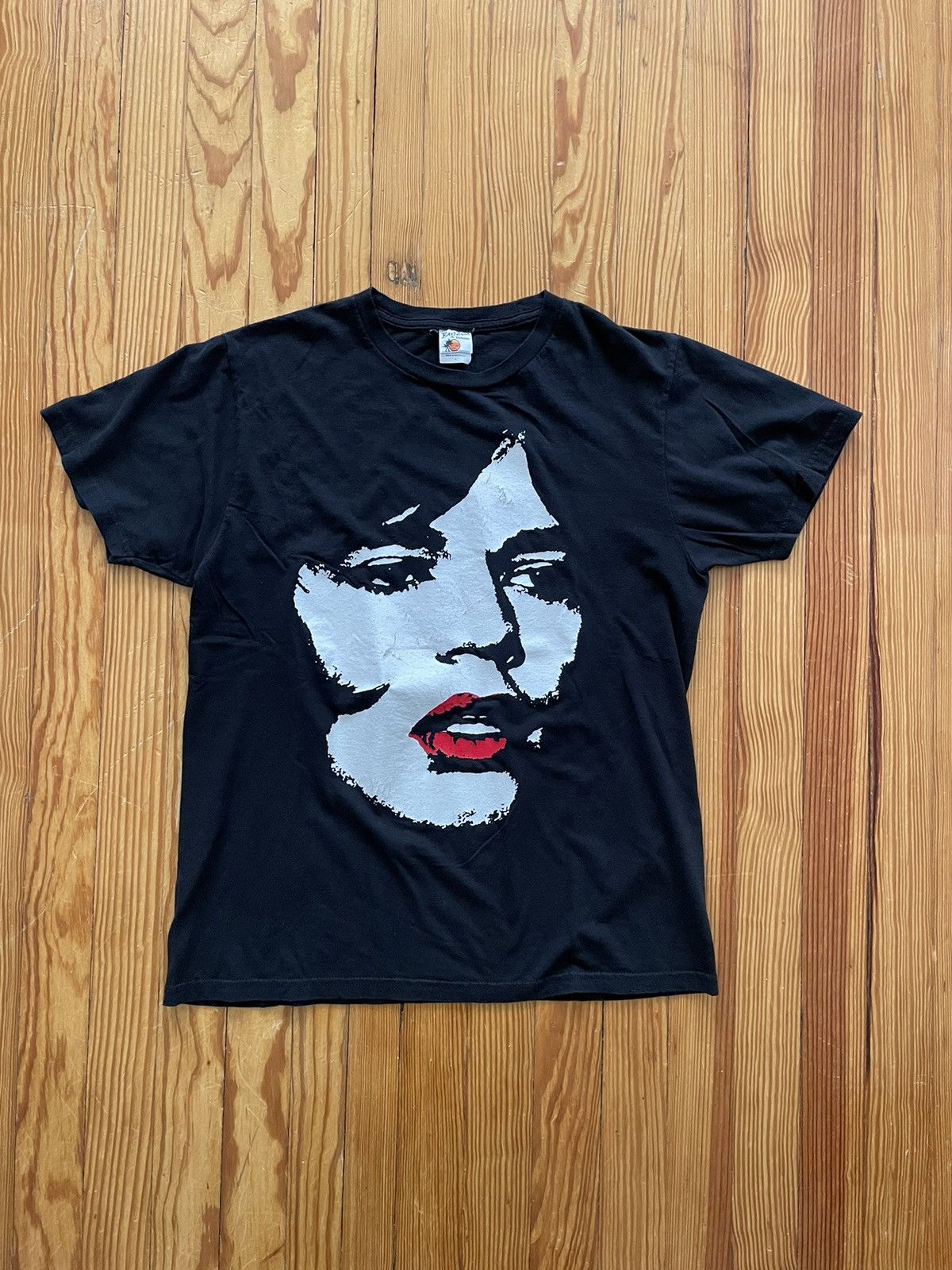 image of The Rolling Stones x Vintage Mick Jagger Rolling Stones Photo T-Shirt Black, Men's (Size Large)