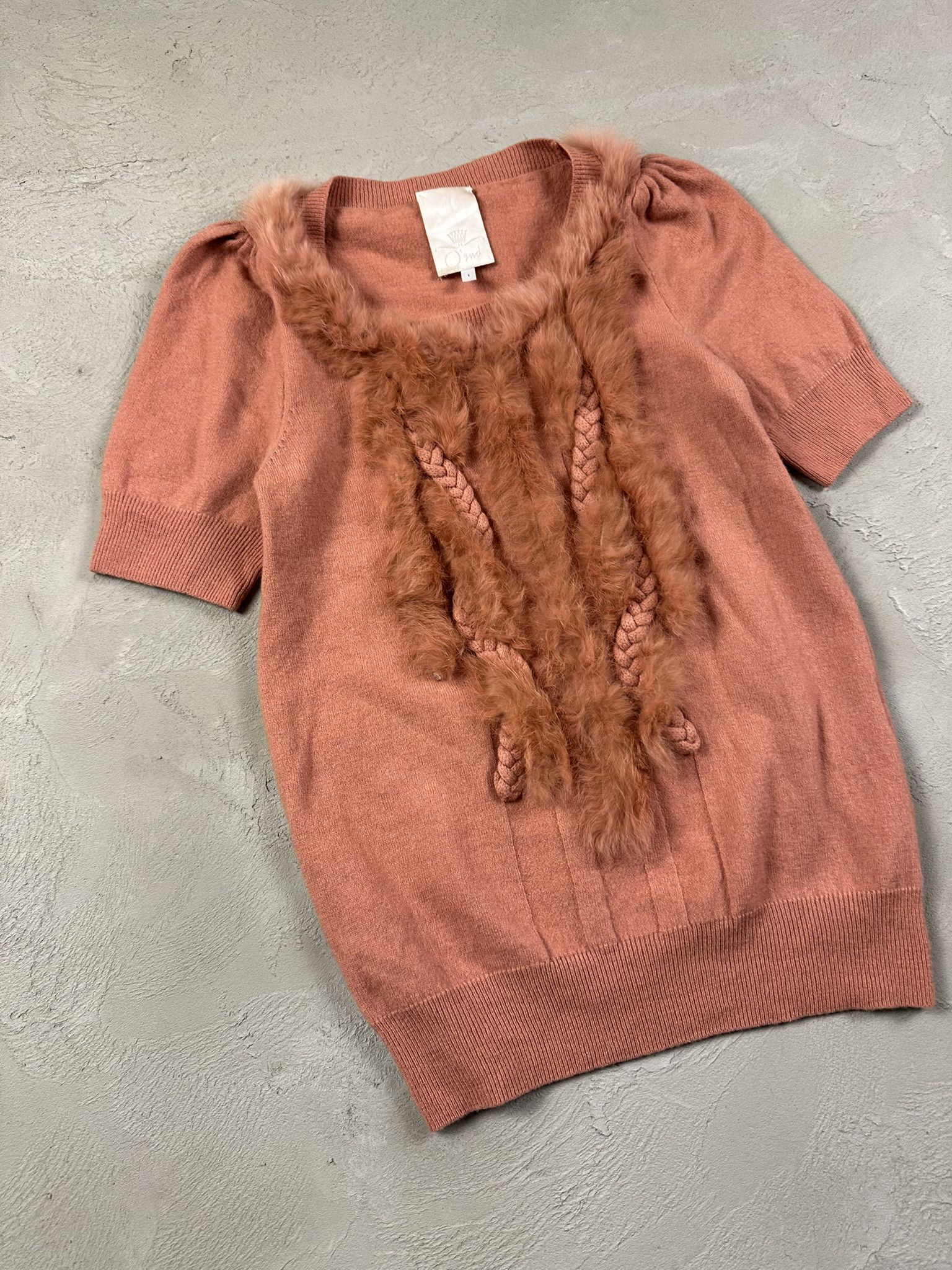 Japanese Brand × Vintage Vintage Avant Garde Japan Wool 3D Cable Fur T-shirt Size S / US 4 / IT 40 - 2 Thumbnail