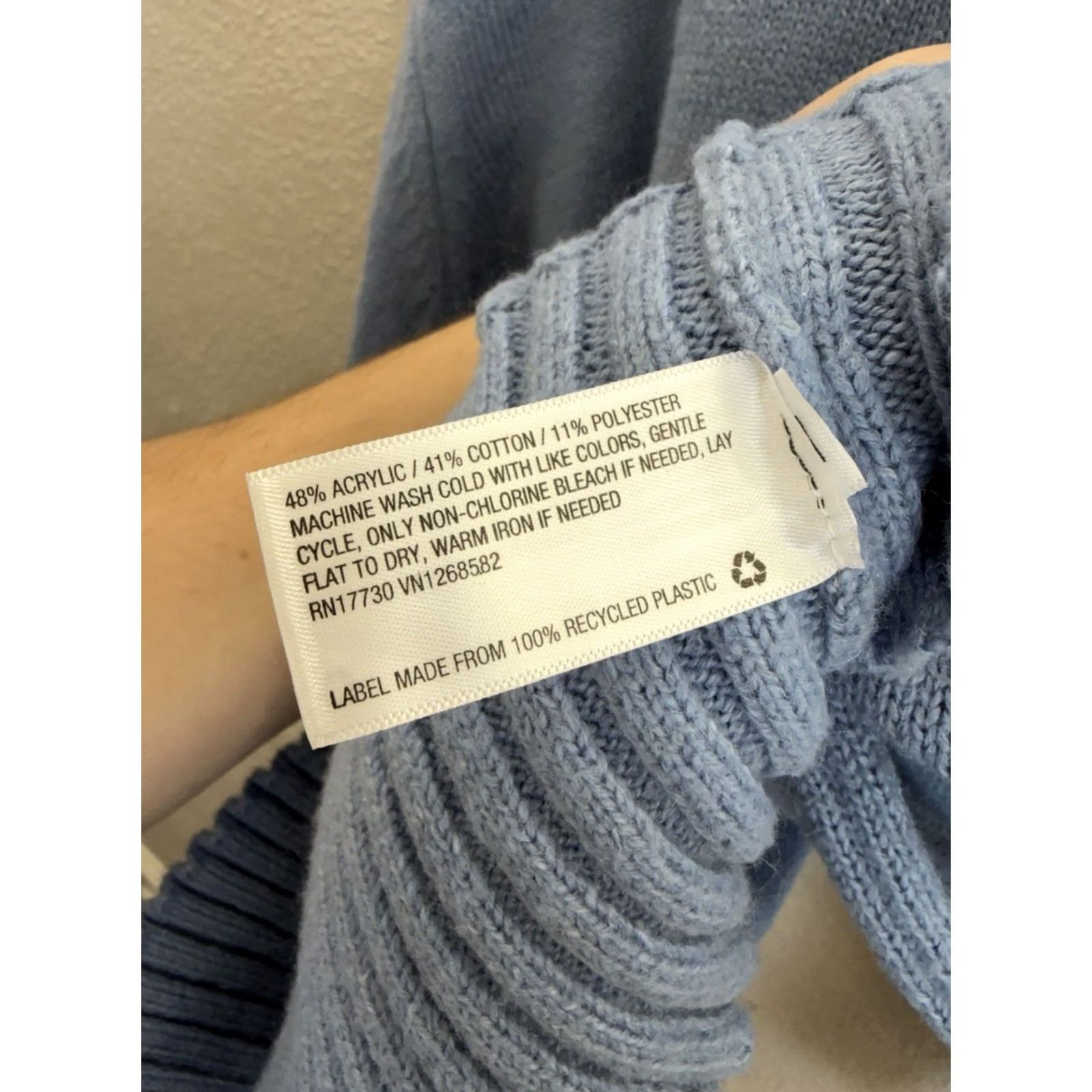Vintage A New Day Sweater Shirt Women Large Blue Knit Turtleneck Pullover Casual... Size L / US 10 / IT 46 - 5 Thumbnail