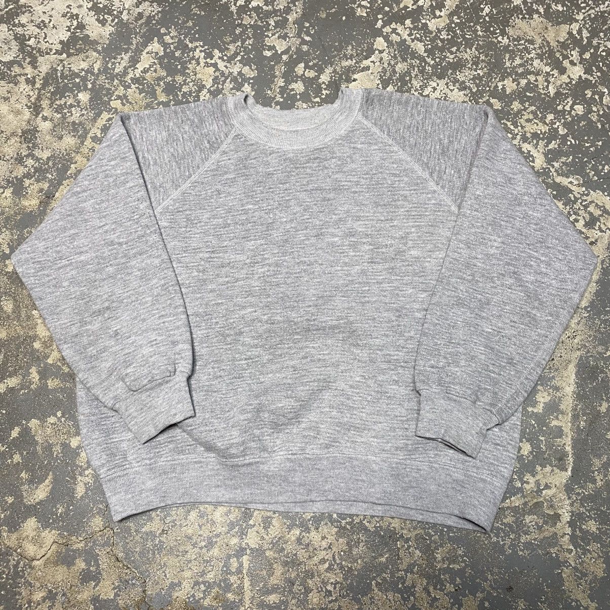 Vintage True Vintage Blank Grey 70s Crewneck Sweatshirt Size US L / EU 52-54 / 3 - 1 Thumbnail