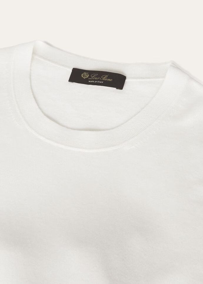Loro Piana o1w1db10724 Neo Piuma Crew Neck Sweater in White Size XS / US 0-2 / IT 36-38 - 7 Thumbnail