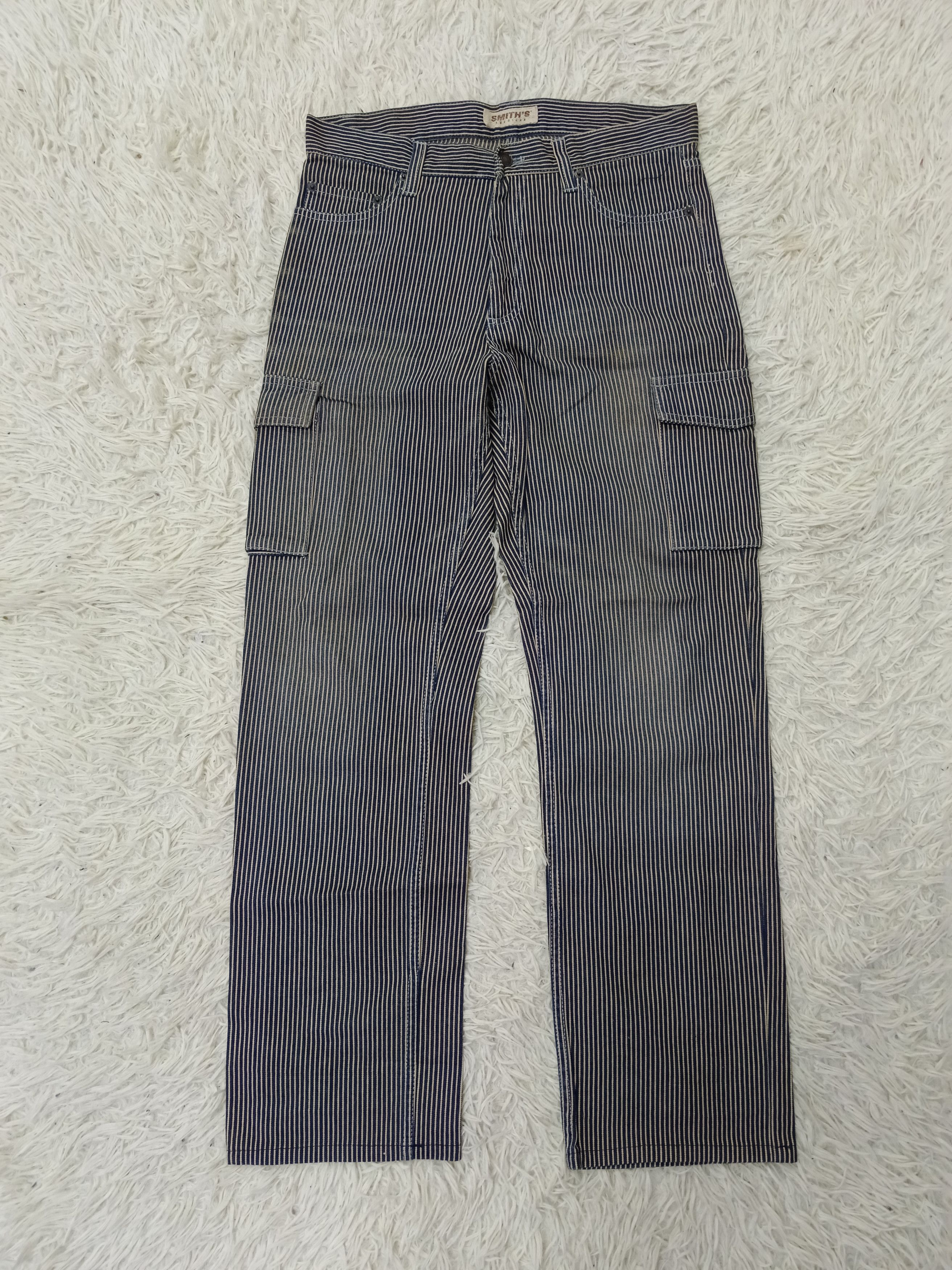 Japanese Brand HiCKORY STRIPE SMITH'S AMERICAN VINTAGE CARGO PANTS Size US 32 / EU 48 - 1 Thumbnail