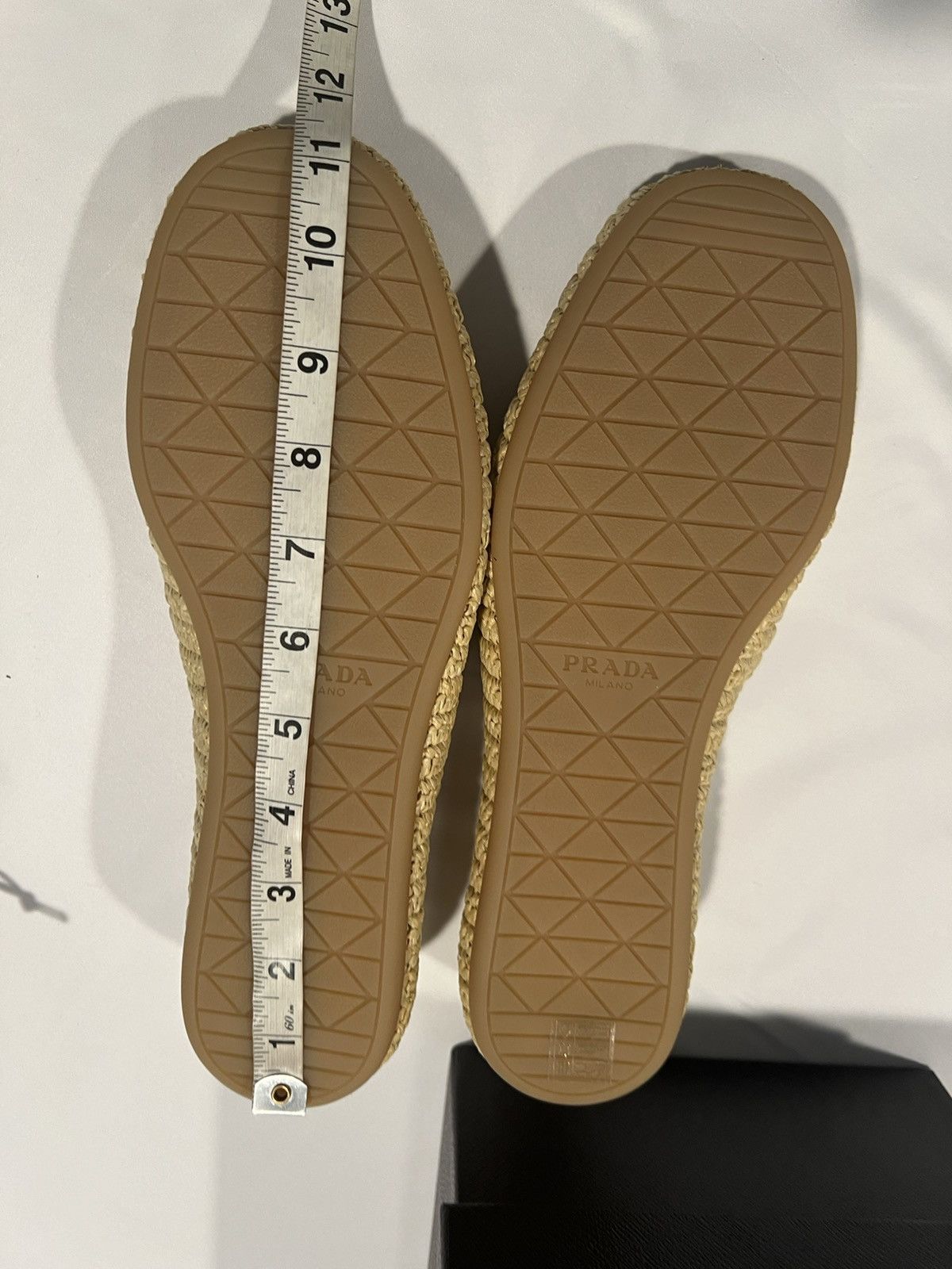 Prada Prada triangle raffia shoes. 9,5/10,5 Size US 10.5 / EU 43-44 - 6 Thumbnail