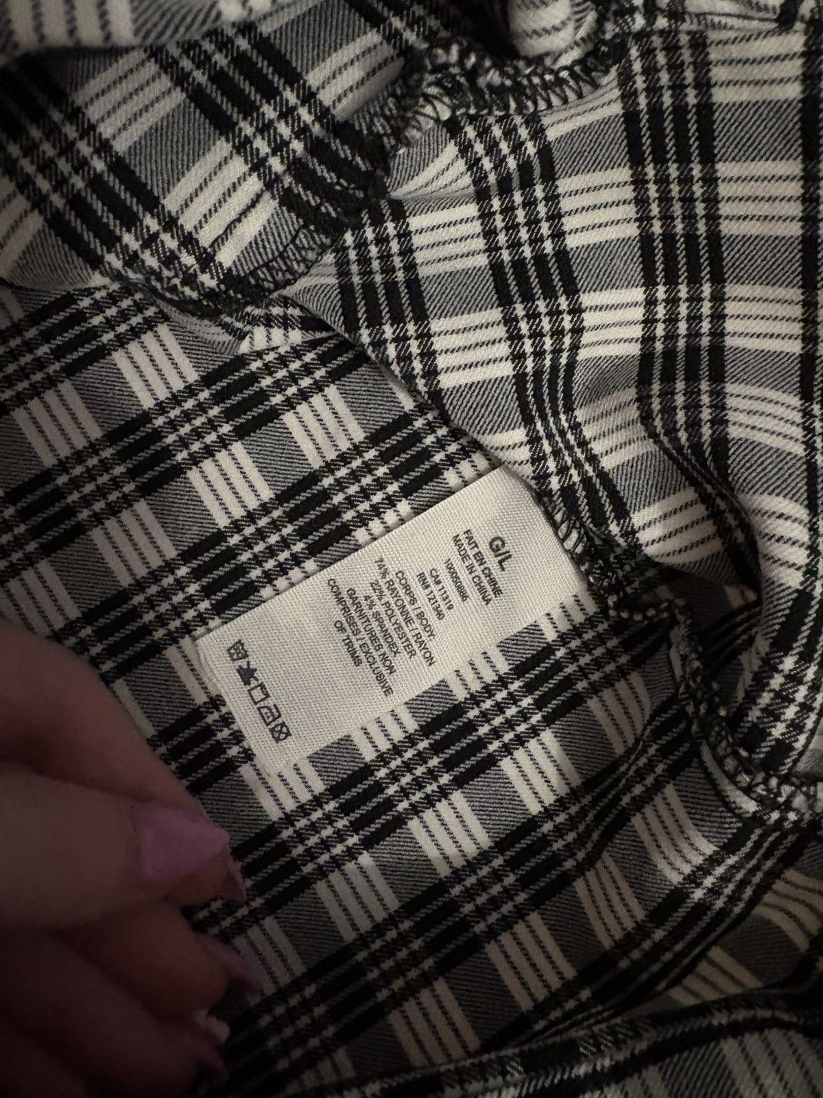 Other black + white plaid mini skirt Size 34" / US 12 / IT 48 - 3 Thumbnail