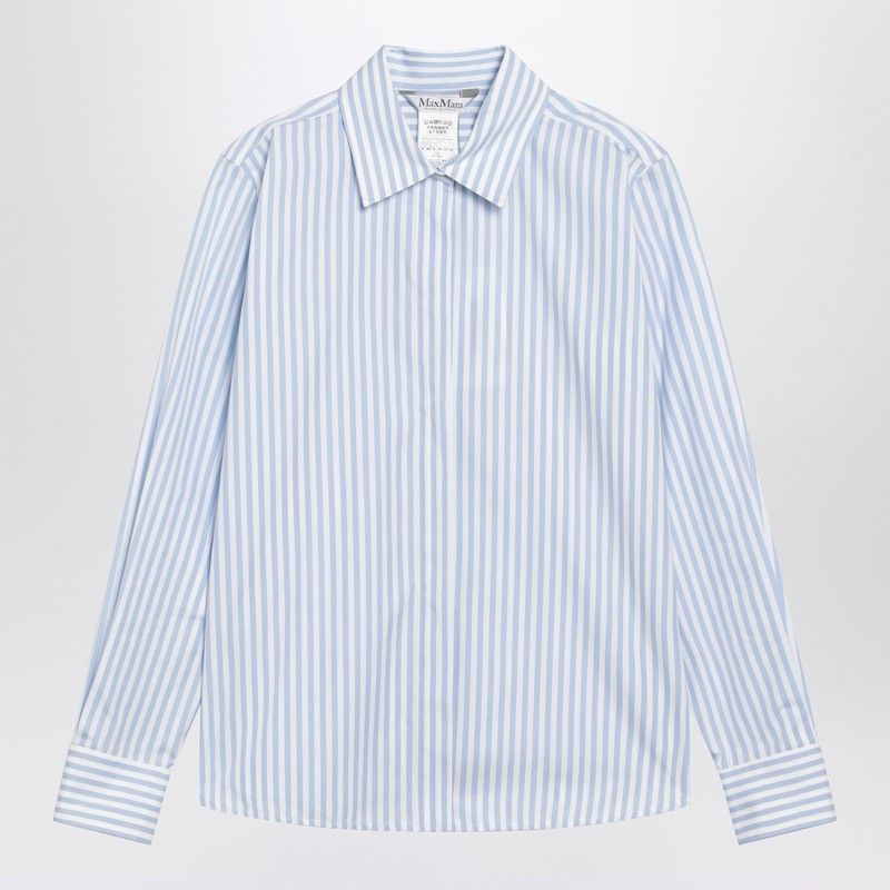 Max Mara Max Mara White/Light Blue Striped Shirt Size M / US 6-8 / IT 42-44 - 1 Thumbnail