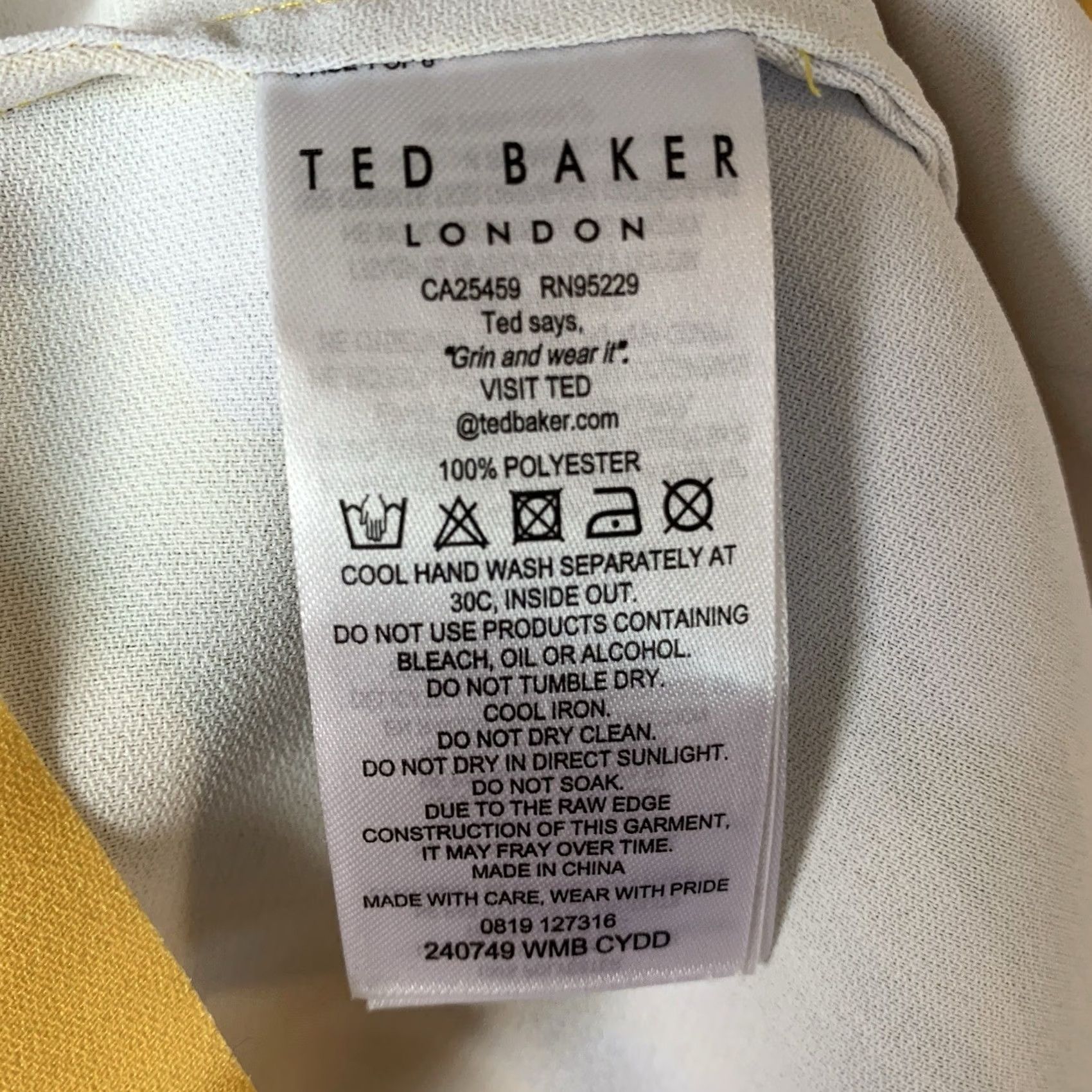 Ted Baker Ted Baker Top Womens Size 5 Yellow Floral Cabana Printed Cami Scalloped Size S / US 4 / IT 40 - 5 Thumbnail