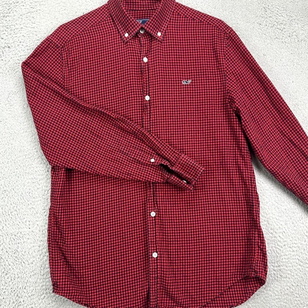 Vineyard Vines Vineyard Vines Shirt Mens Medium Red Gingham Button-Down Flannel Whale Casual Size US M / EU 48-50 / 2 - 2 Thumbnail