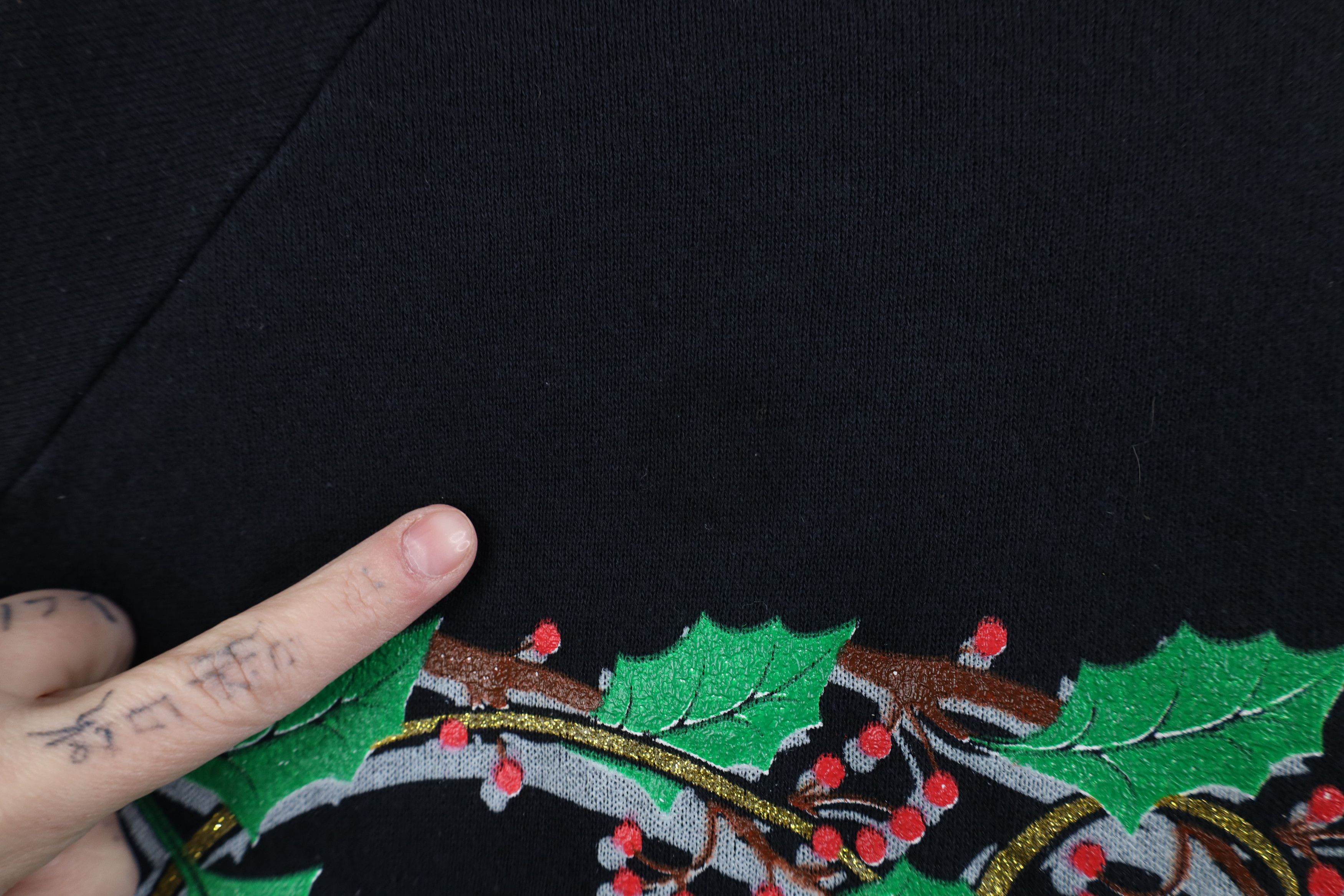 Vintage Vintage 90s Christmas Seasons Greetings Sweatshirt Black USA Size L / US 10 / IT 46 - 5 Thumbnail