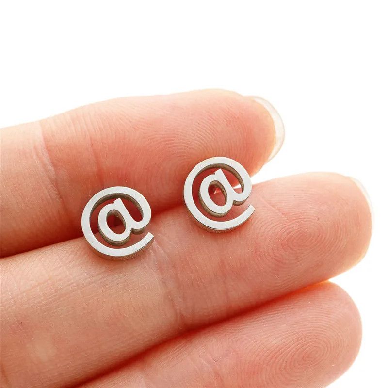 Jewelry Symbol Classic Letter A Stud Earrings Charm Earring Gift Size ONE SIZE - 1 Thumbnail