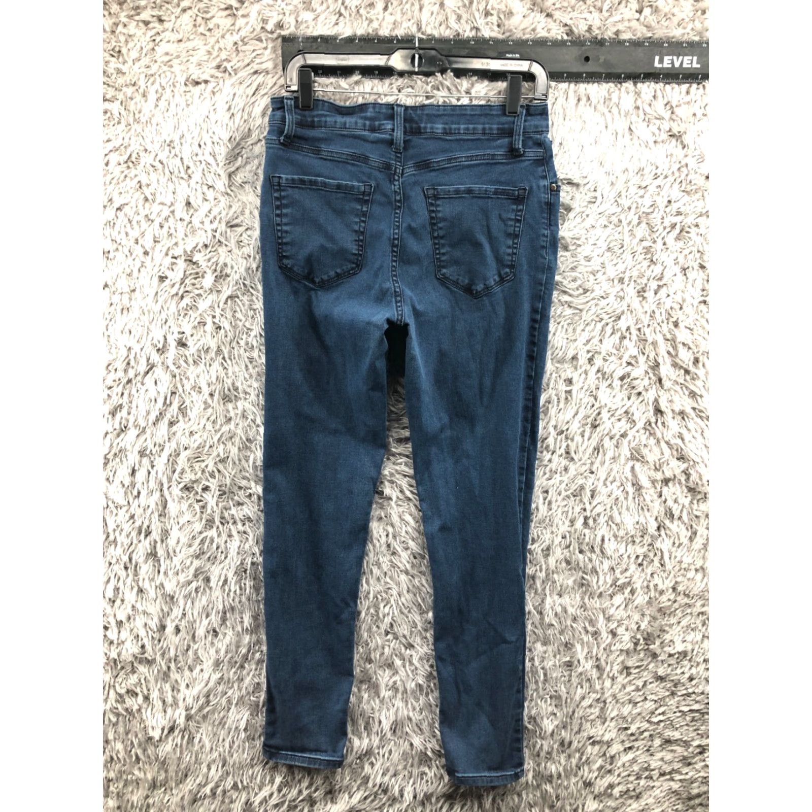 Vintage Falls Creek Jeans Skinny High Rise Womens Size 10 Medium Blue Wash 28 Inseam 5-Pocket Denim Cotton Belt Loops Zipper Button Size 32" / US 10 / IT 46 - 5 Thumbnail