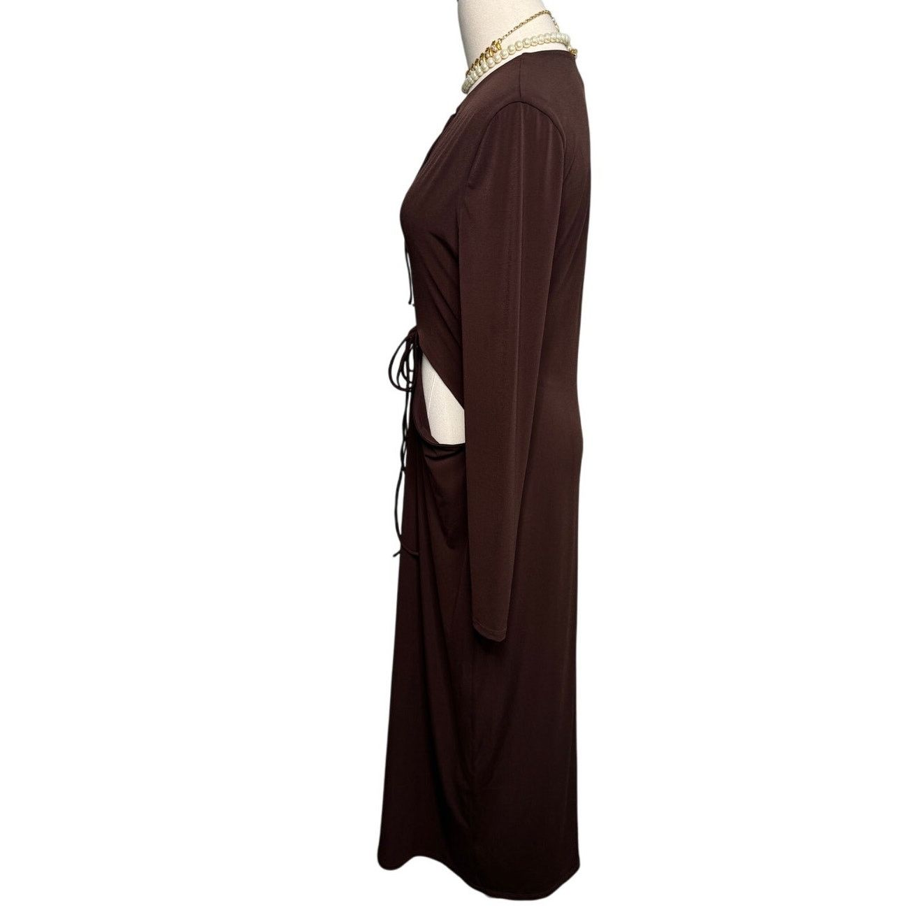 AYA MUSE Aya Muse Perugia Dress long sleeve brown size large L Size L / US 10 / IT 46 - 9 Thumbnail