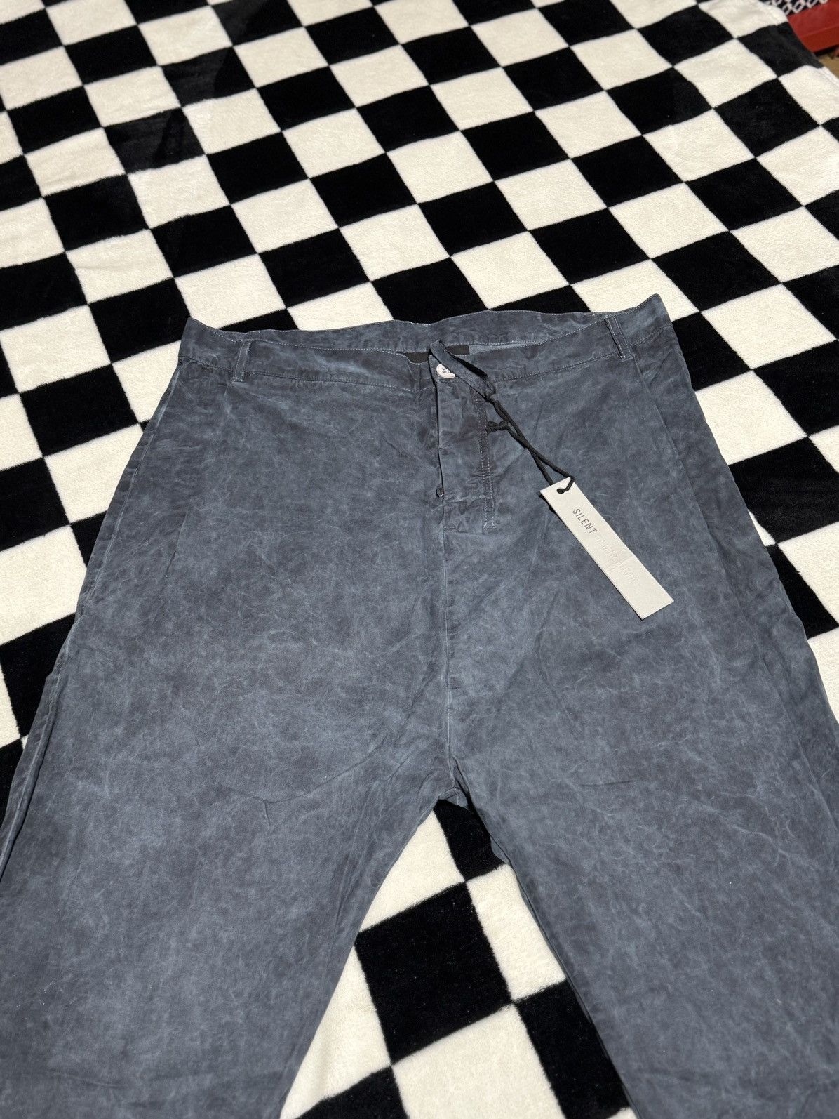 Silent By Damir Doma $356 NEW GRUNGE DROP CROTCH MARBLE HIDDEN PLEAT TROUSERS Size US 34 / EU 50 - 2 Thumbnail