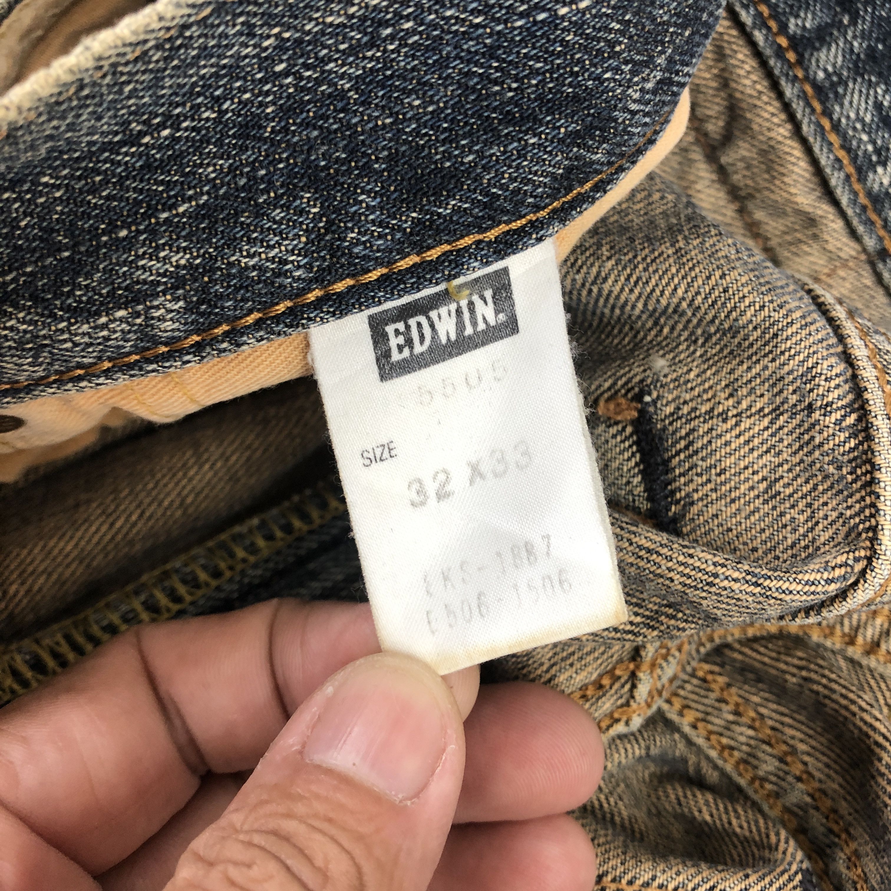 Japanese Brand Vintage 90s Edwin 505zx Selvedge Jeans Mudwash Redline Denim Size US 32 / EU 48 - 9 Thumbnail