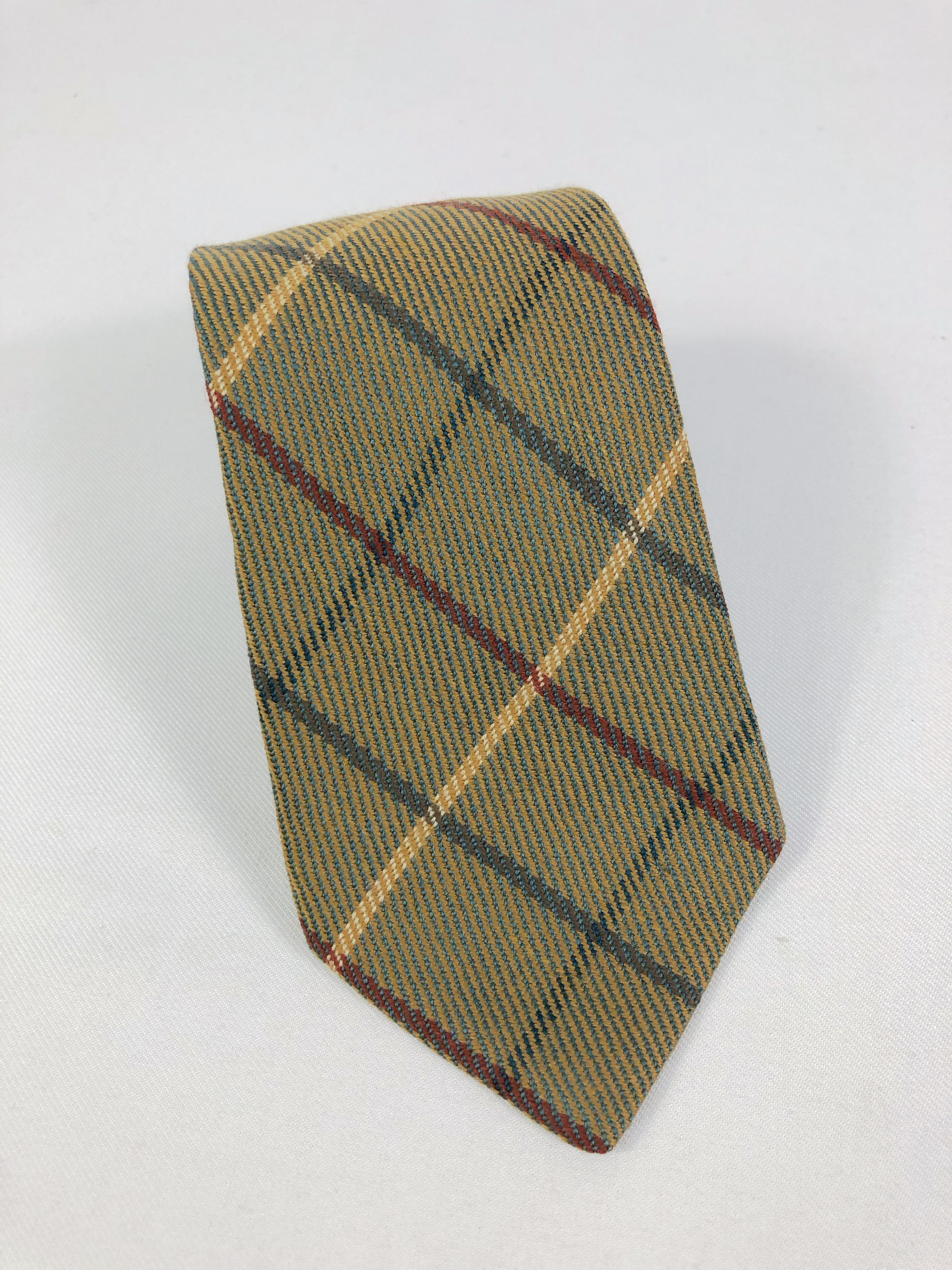 Burberry Prorsum Rare Vintage Burberrys Nova Check Wool Tie Made in England Size ONE SIZE - 1 Thumbnail