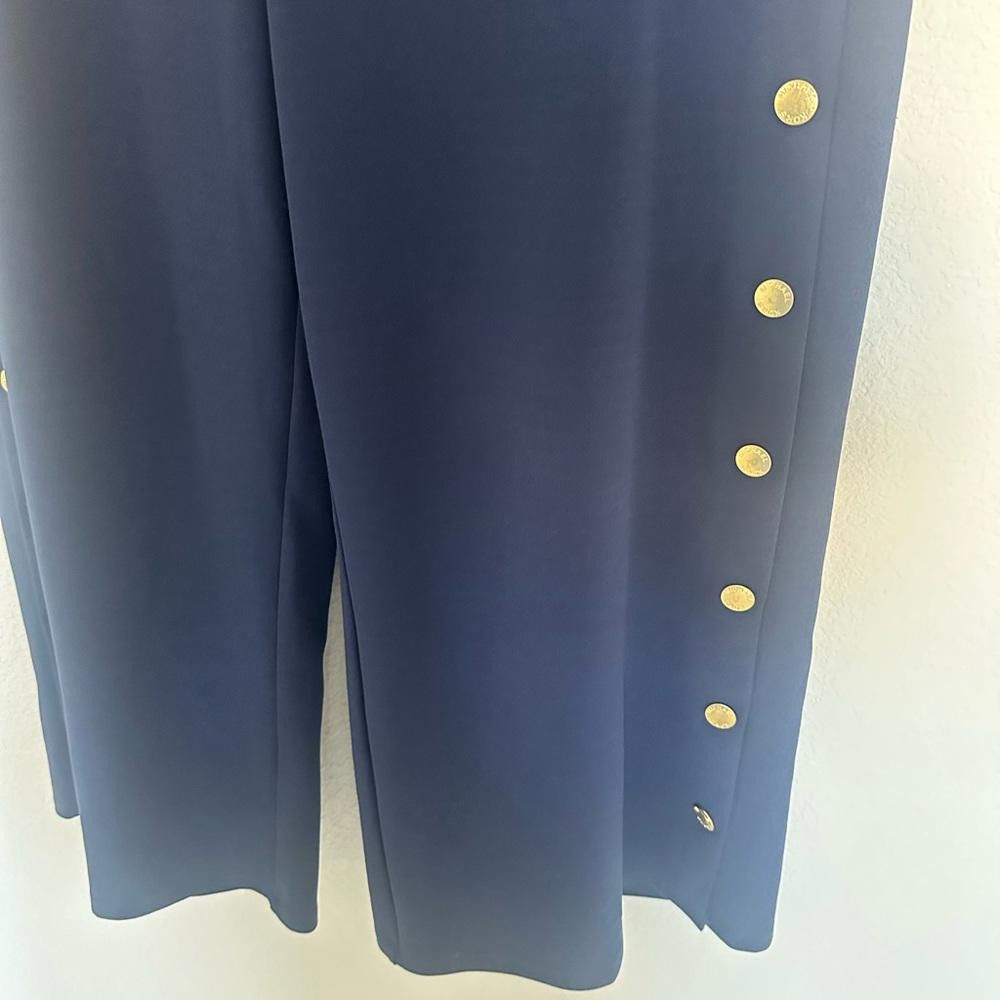 Michael Kors MICHAEL Michael Kors Side-Snap Crop Pants Navy Blue Medium Size 32" / US 10 / IT 46 - 5 Thumbnail