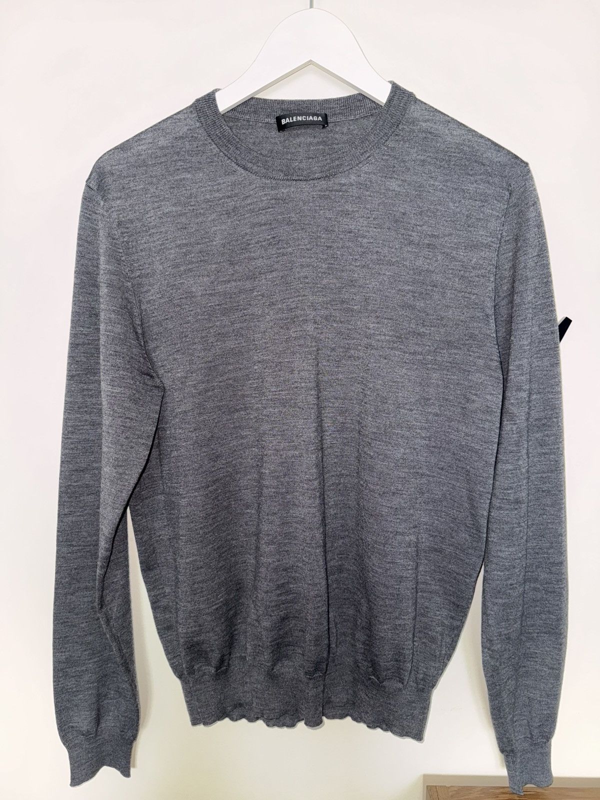 Balenciaga Balenciaga Virgin Wool Logo Back Sweater S Made in Italy Size US S / EU 44-46 / 1 - 4 Thumbnail