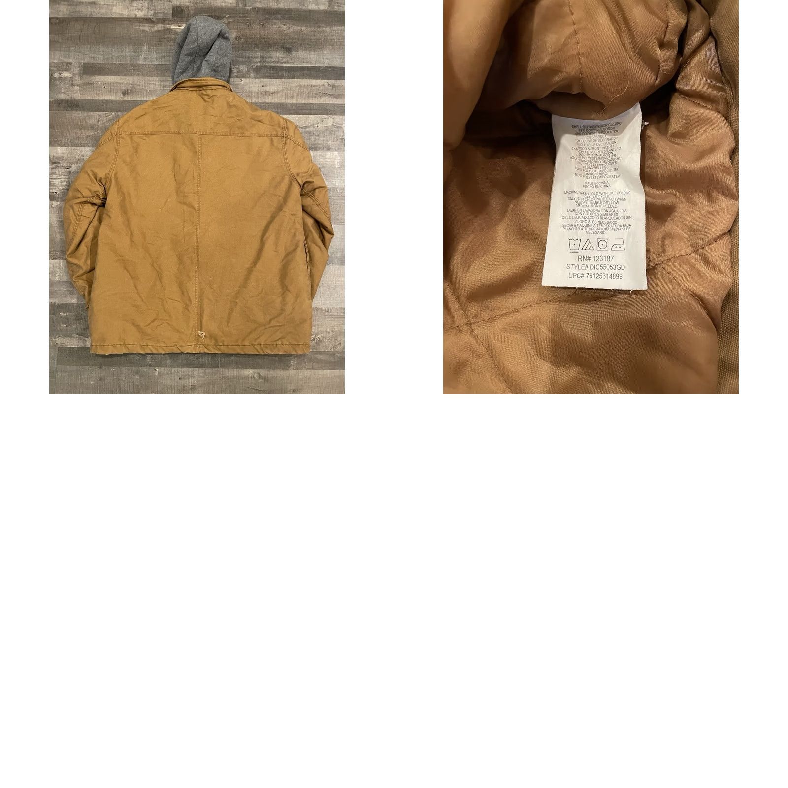 Dickies Genuine Dickies Insulated Work Jacket Hoodie L Brown Quilted 90s Canvas Cotton Zip Mid-Length Men Regular Size Type Jacket Size US L / EU 52-54 / 3 - 8 Thumbnail