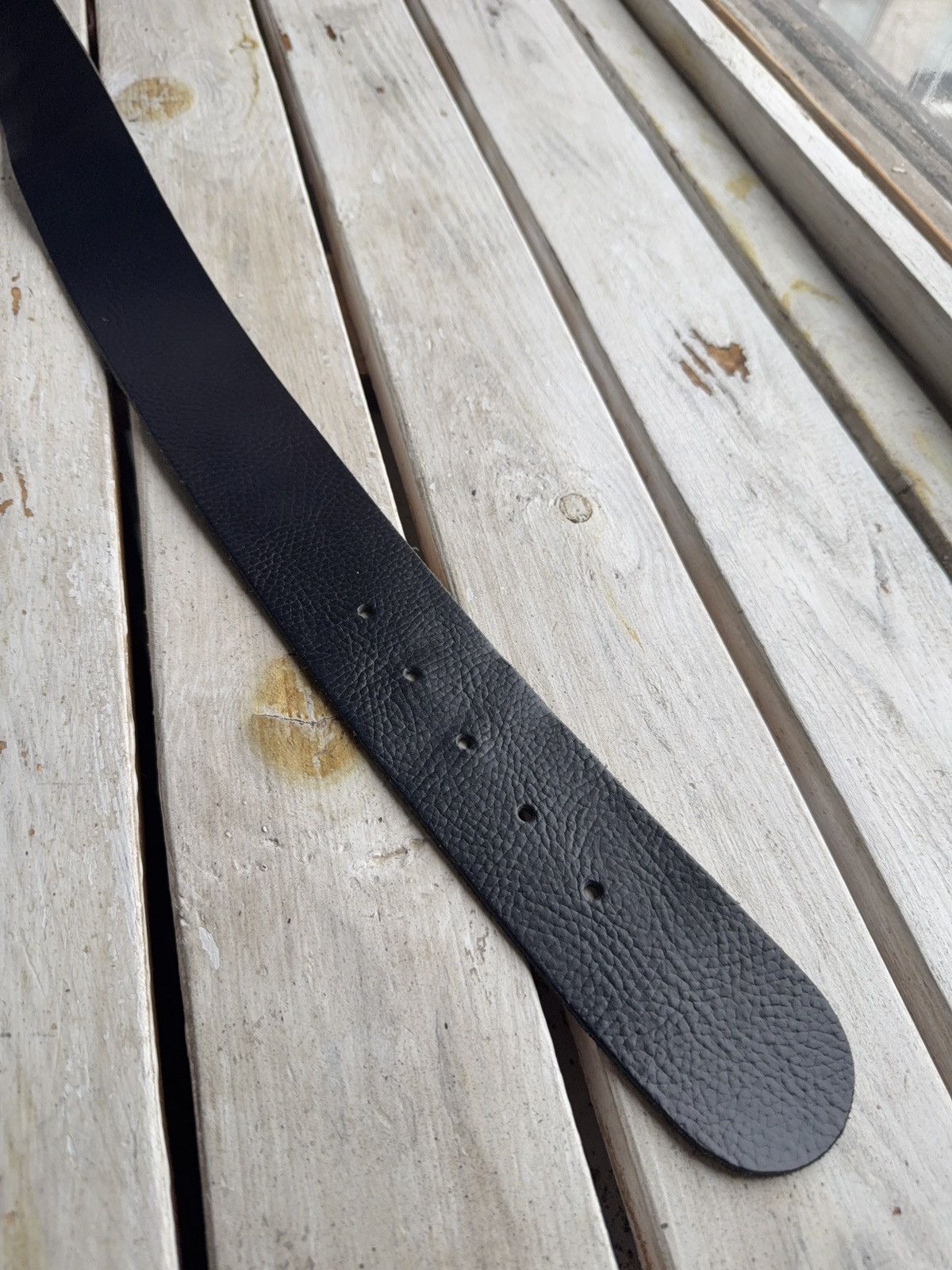 Japanese Brand Baguette Accessoires Navy Leather Belt 95cm Silver Buckle Size ONE SIZE - 7 Thumbnail