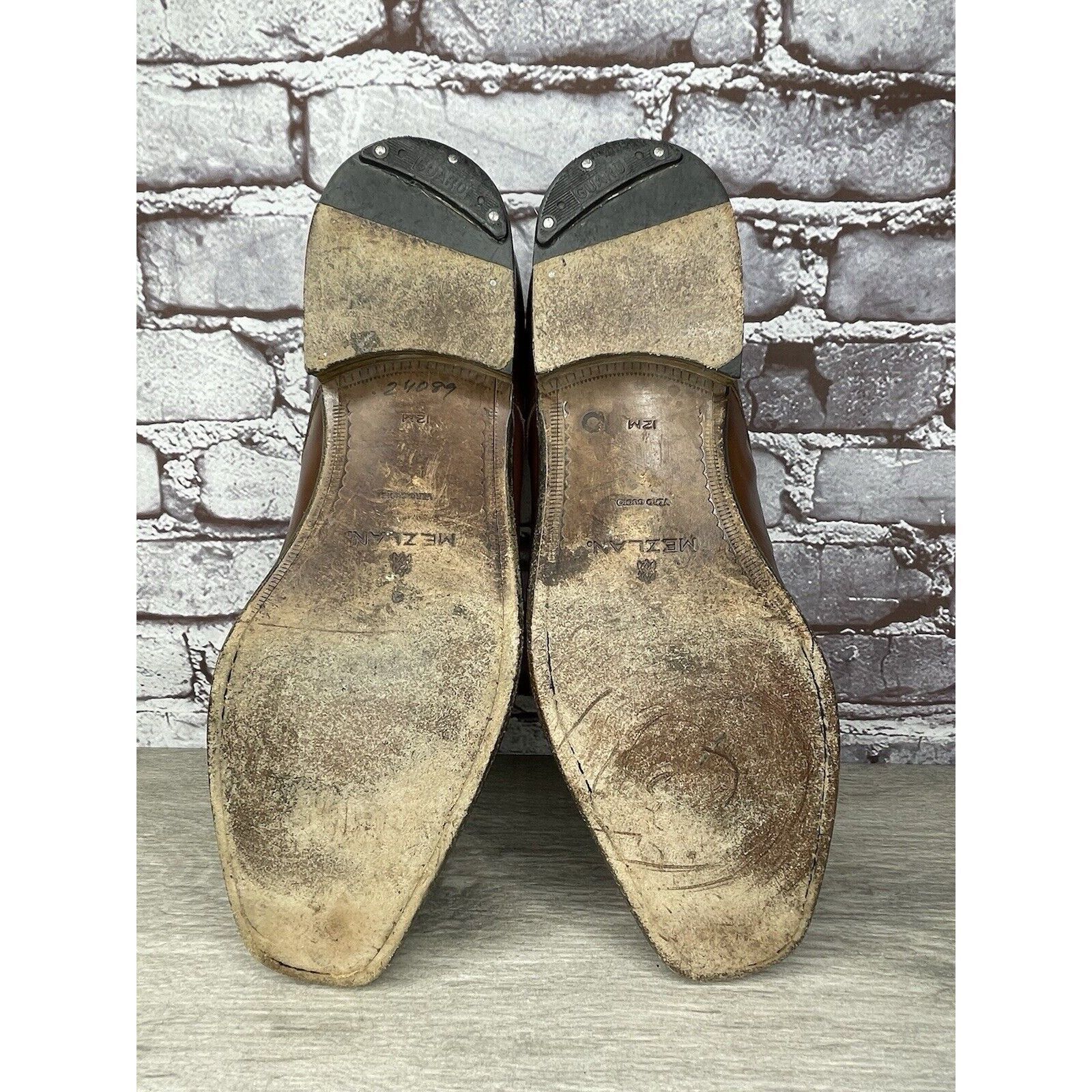 Mezlan Mezlan Carmichael Brown Leather LaceUp Oxfords Square Toe Dr Size US 12 / EU 45 - 19 Thumbnail