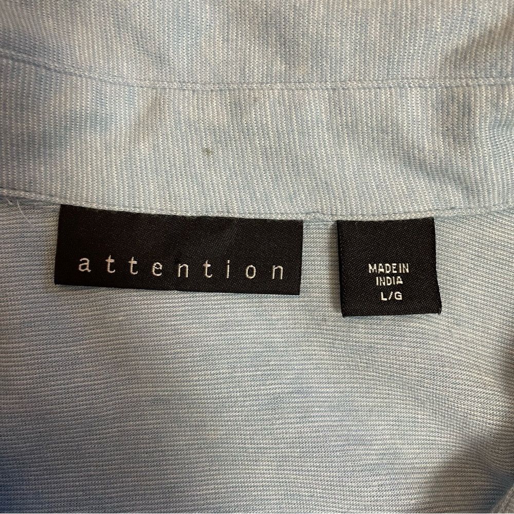Other Attention Cotton Jersey Blue Long Sleeve Button Shirt Size Size L / US 10 / IT 46 - 7 Thumbnail