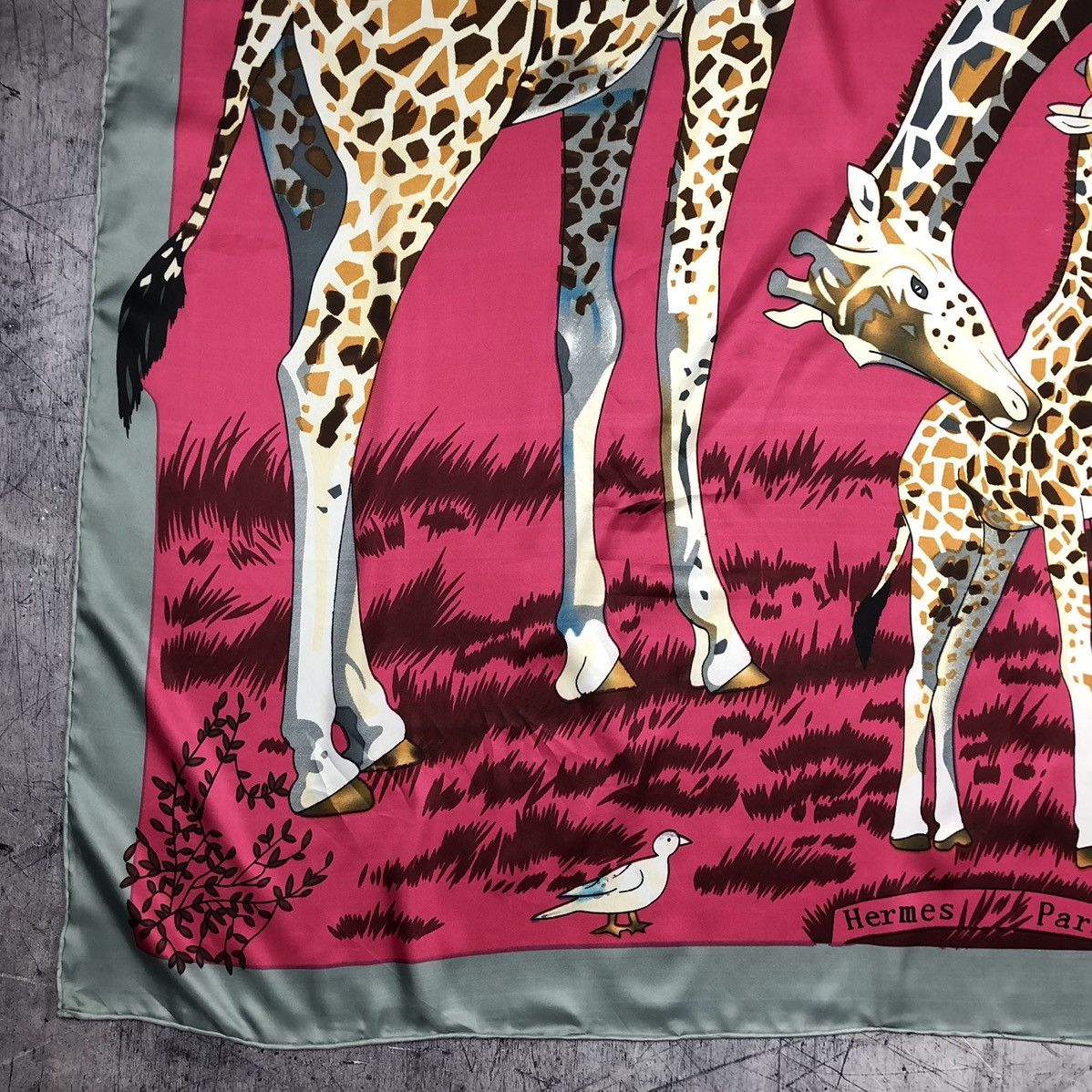 Hermes × Vintage Vintage 90s Hermes Paris Les Girafes Silk Designer Scarf y2k Size ONE SIZE - 6 Thumbnail