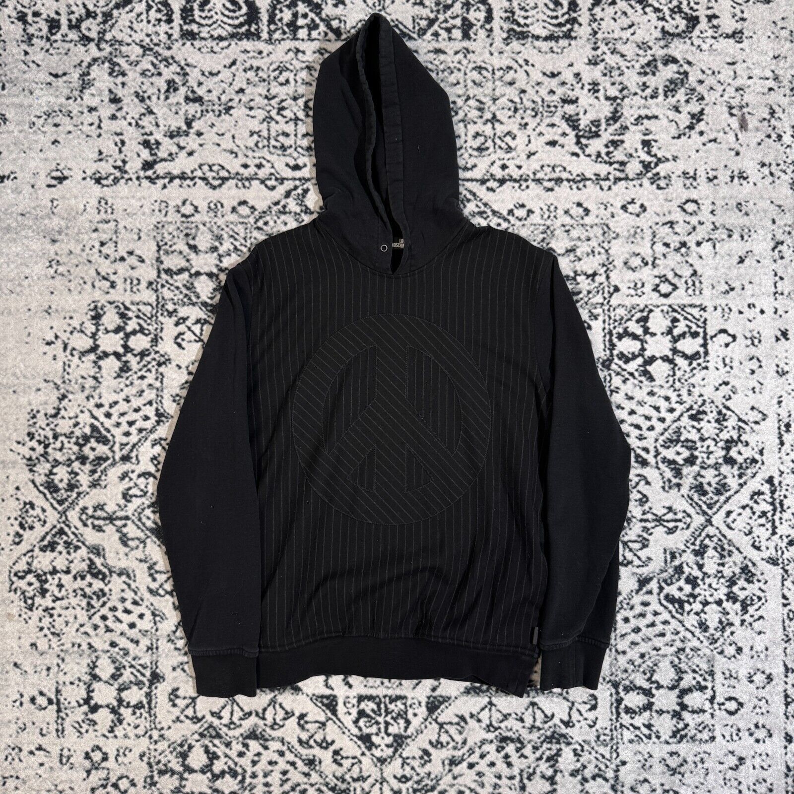 Moschino × Vintage Love Moschino Unisex Black Cotton Hoodie Size M Regular Fit Size US M / EU 48-50 / 2 - 1 Thumbnail