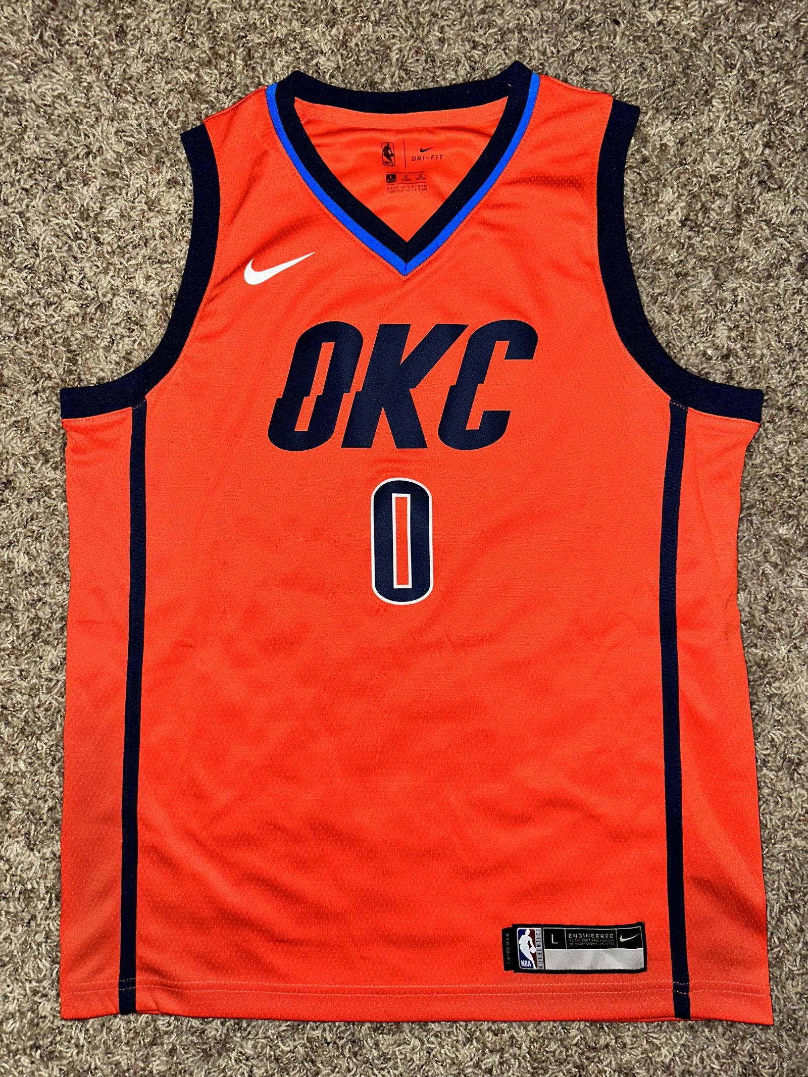 Nike Nike NBA Bg Youth okc City Thunder Westbrook Swingman Jersey Size US L / EU 52-54 / 3 - 1 Thumbnail