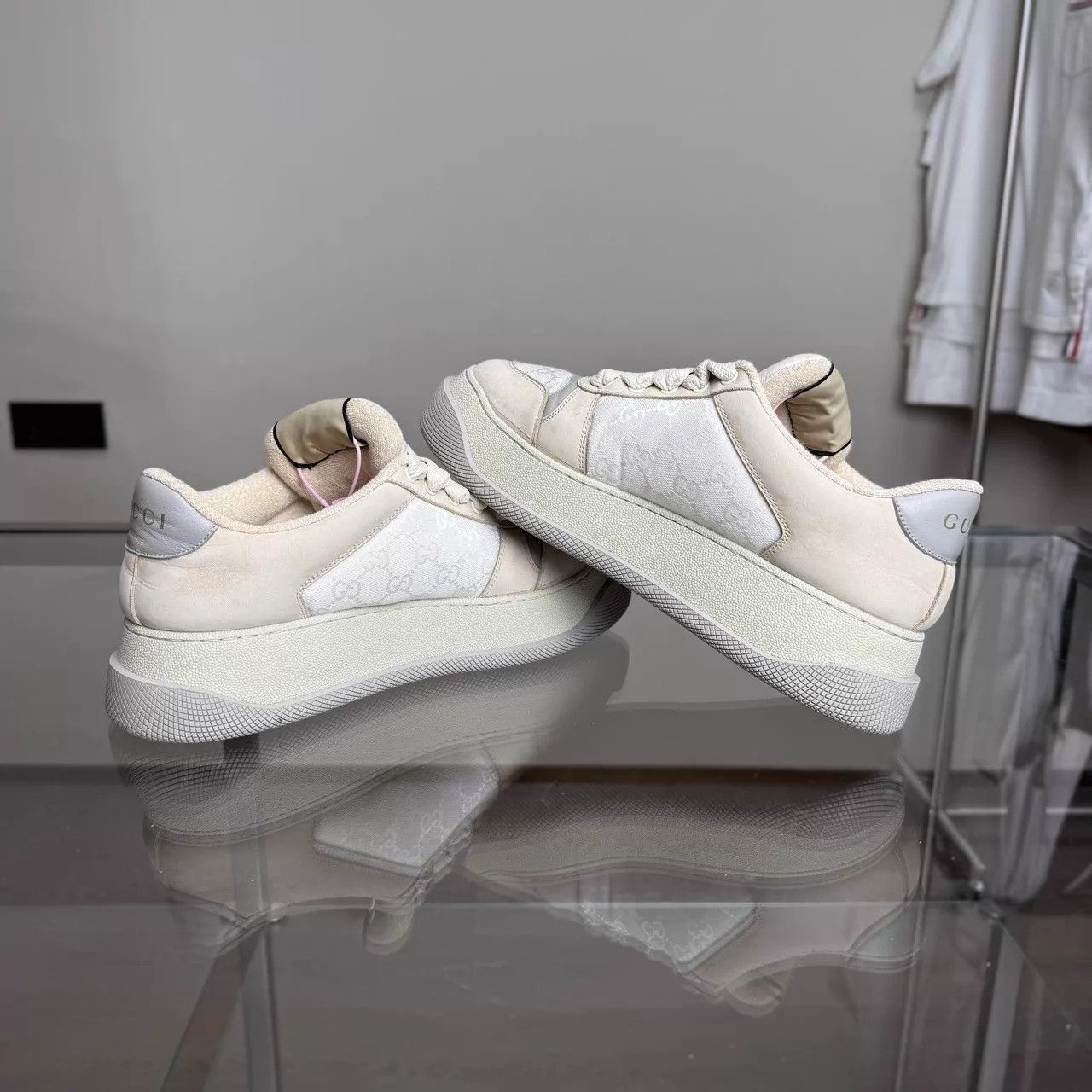 Gucci Gucci Gray & White Puffy Sneaker UK9.5 (43.5) Size US 10.5 / EU 43-44 - 4 Thumbnail