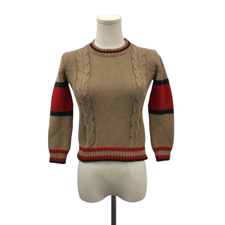 Gucci Gucci Cable Knit Stripe Sweater Size 6 Size XXS / US 00 / IT 34 - 1 Thumbnail