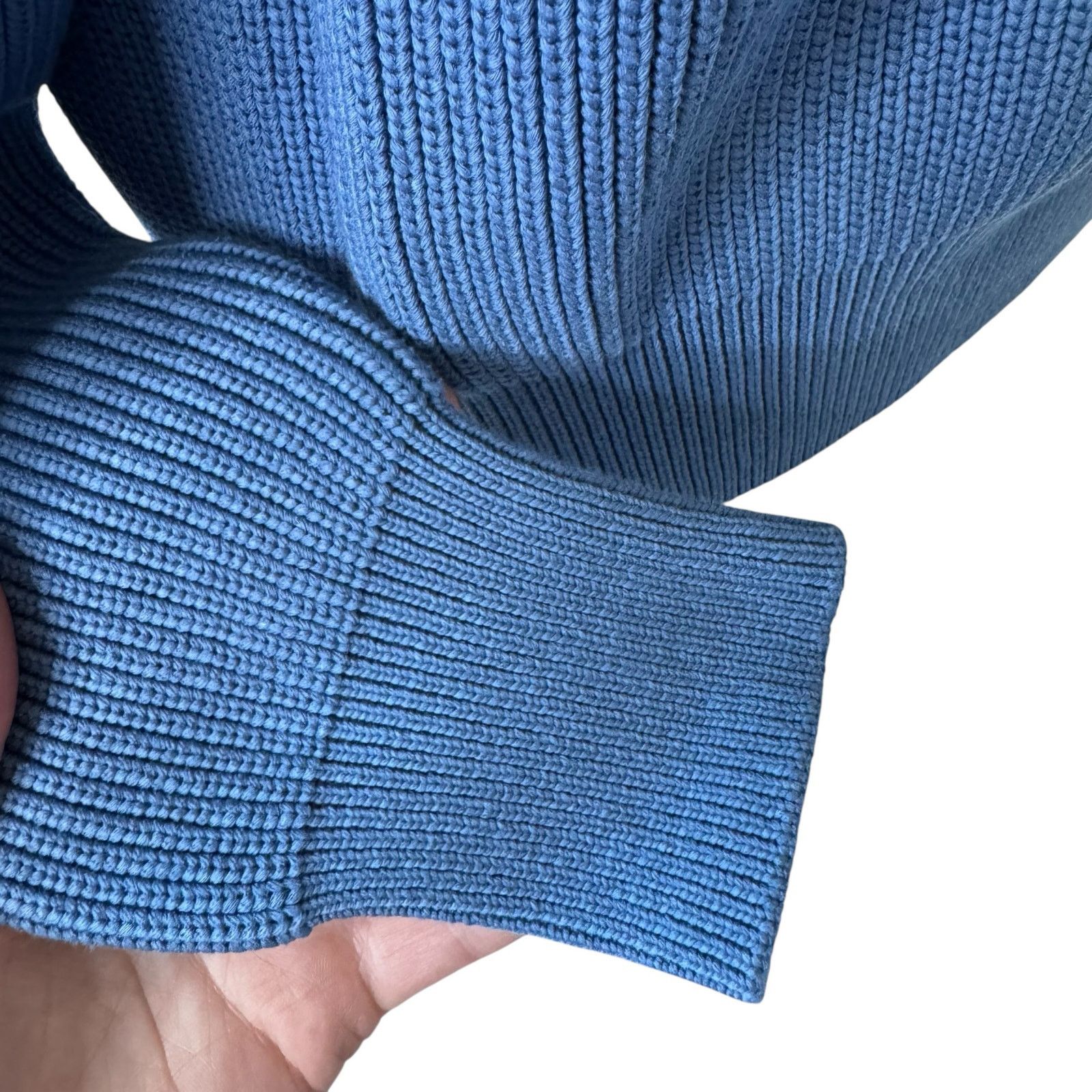 Maison Kitsune Maison Kitsuné Bold Fox Head Patch Ribbed Sweater BLue Size US S / EU 44-46 / 1 - 8 Thumbnail