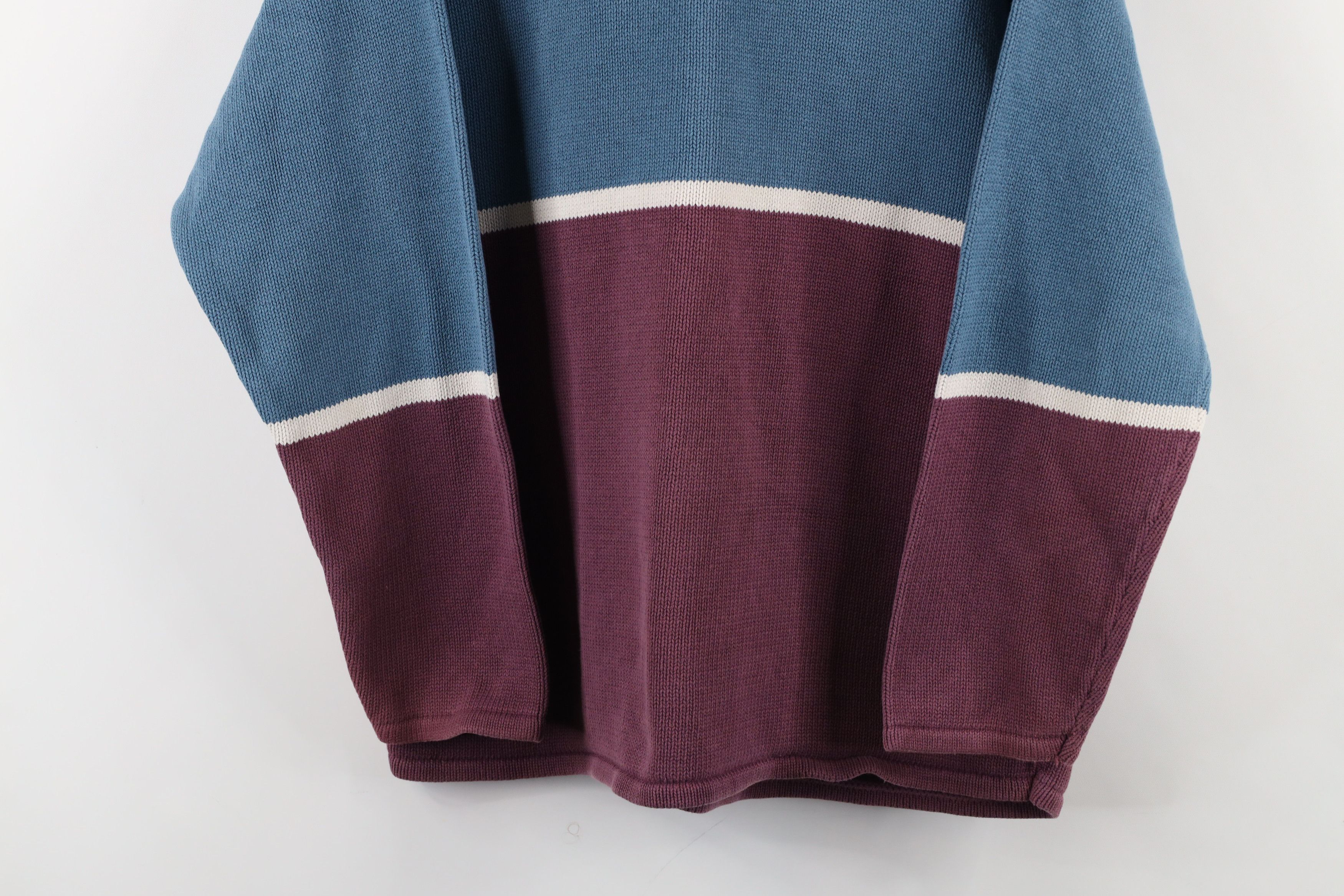Vintage Vintage 90s Streetwear Cotton Marled Knit Turtleneck Sweater Size M / US 6-8 / IT 42-44 - 3 Thumbnail