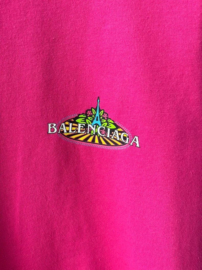 Balenciaga Balenciaga Peach Pink Bonjour Cotton T Size US M / EU 48-50 / 2 - 3 Thumbnail