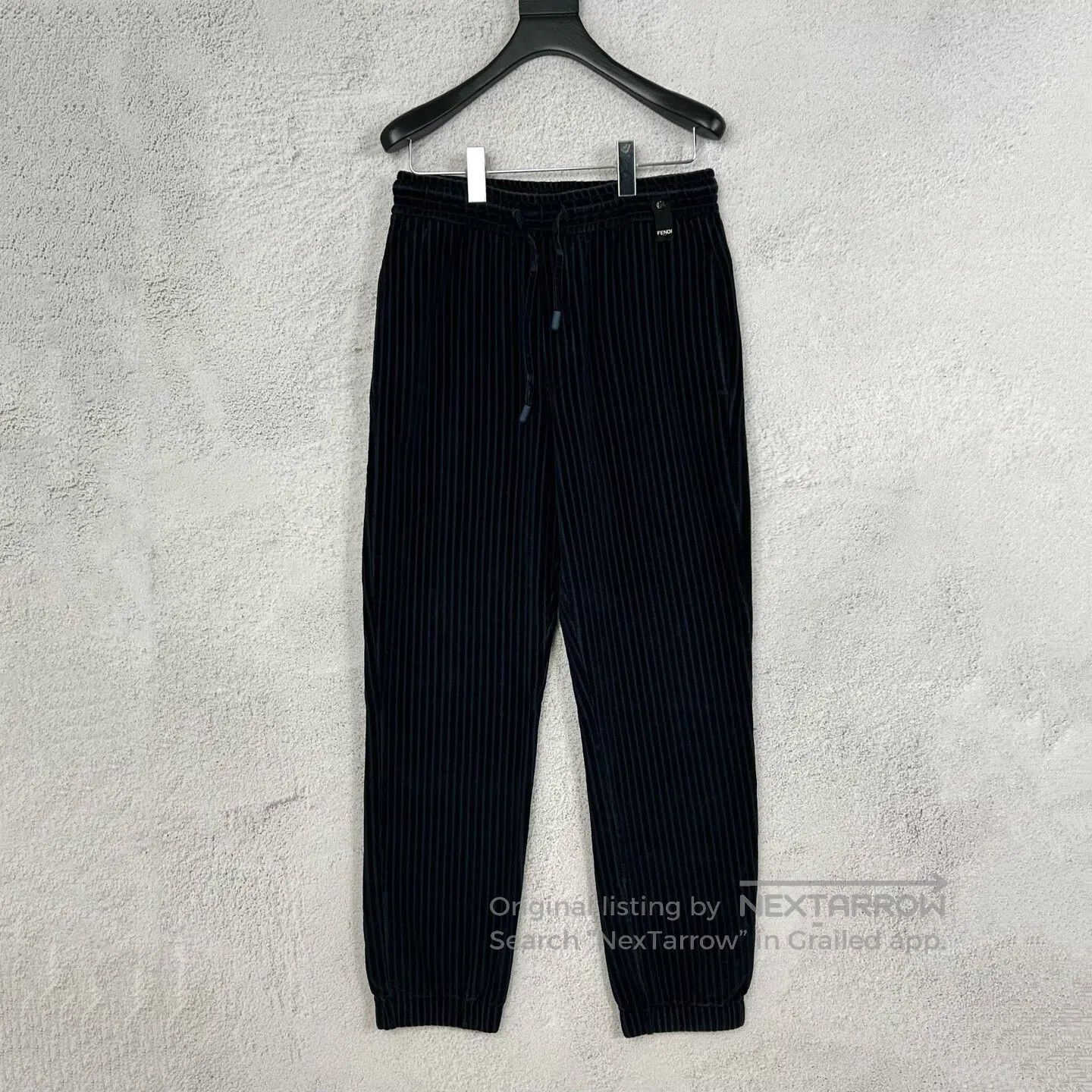 Fendi FENDI Blue-black corduroy sport pants Size US 28 / EU 44 - 1 Thumbnail