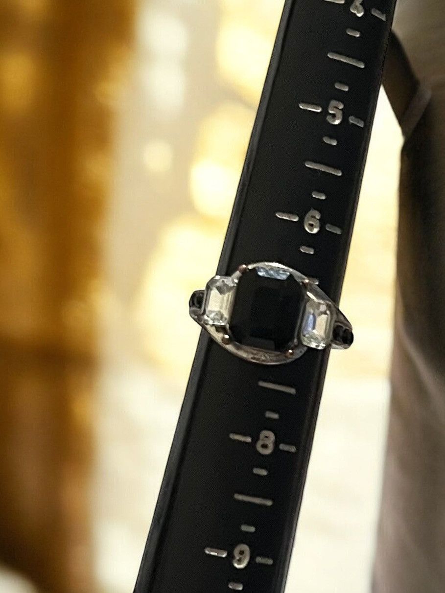 Vintage Elegant Cushion-Cut Black onyx Gemstone Ring Size ONE SIZE - 3 Thumbnail