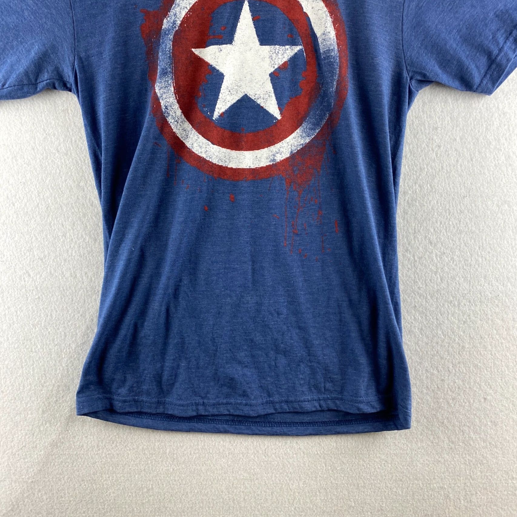 Vintage Marvel Captain America Shirt Mens S Blue Short Sleeve Graphic Print Casual Size US S / EU 44-46 / 1 - 3 Thumbnail