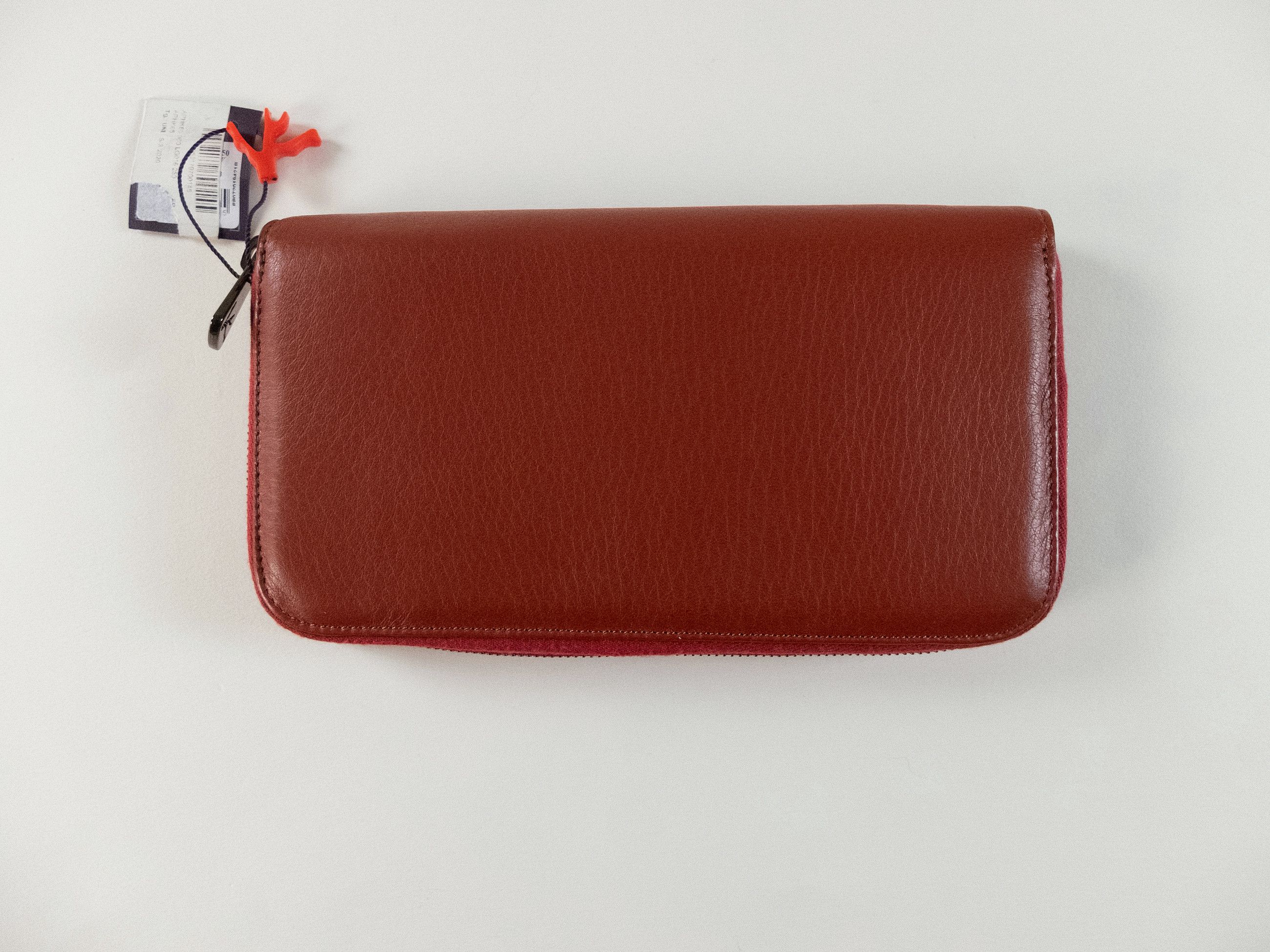 Isaia ISAIA Napoli brown red leather zip around chest wallet Italy Size ONE SIZE - 5 Thumbnail