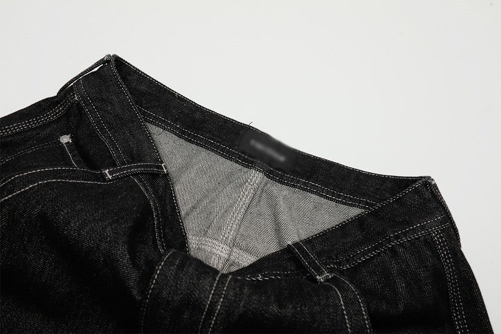 Jean Men's trendy street embroidery loose wide-leg jeans Size US 32 / EU 48 - 4 Thumbnail
