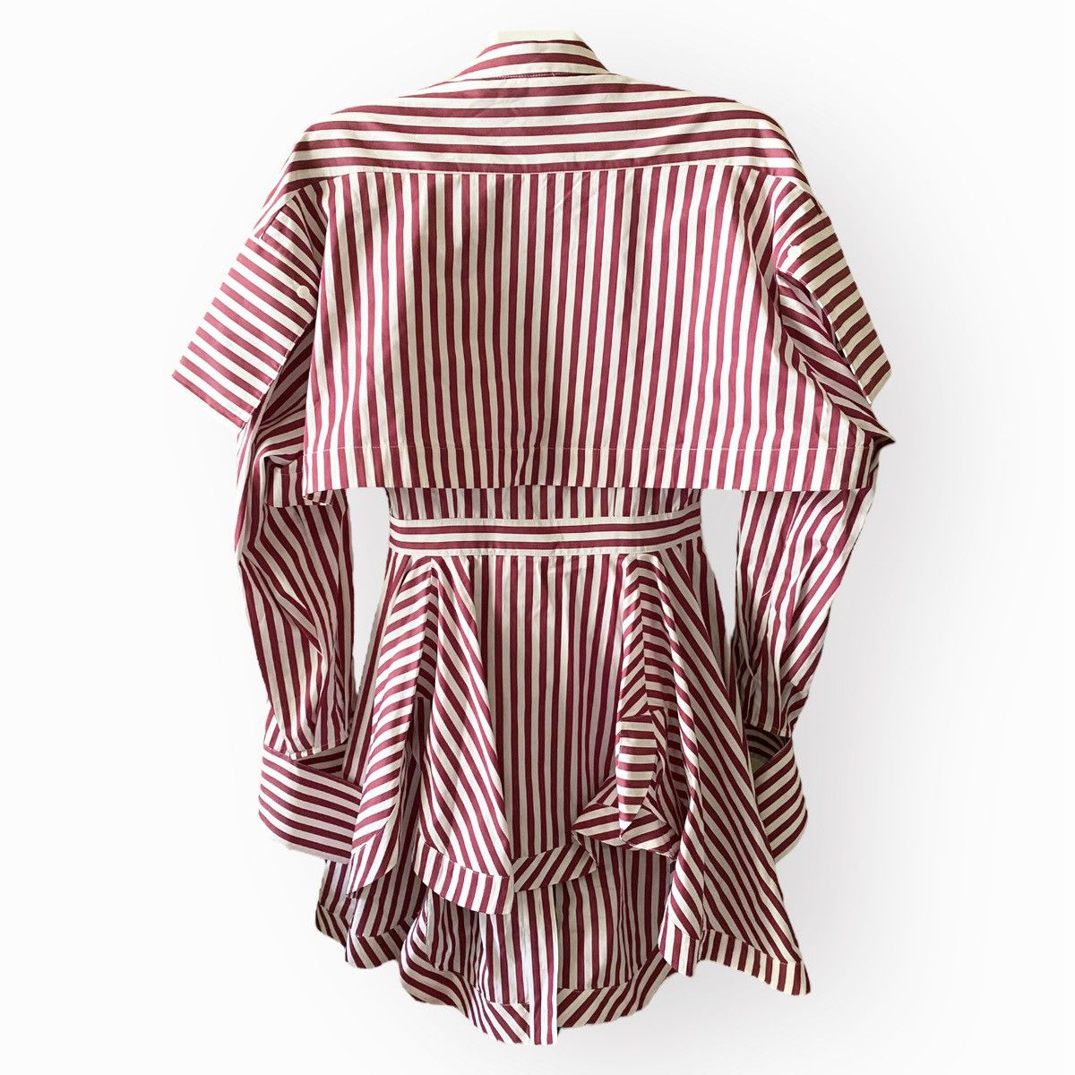 Alexander McQueen Fall18 Runway Ruffled Striped Cotton Poplin Mini Dress Size XS / US 0-2 / IT 36-38 - 10 Thumbnail